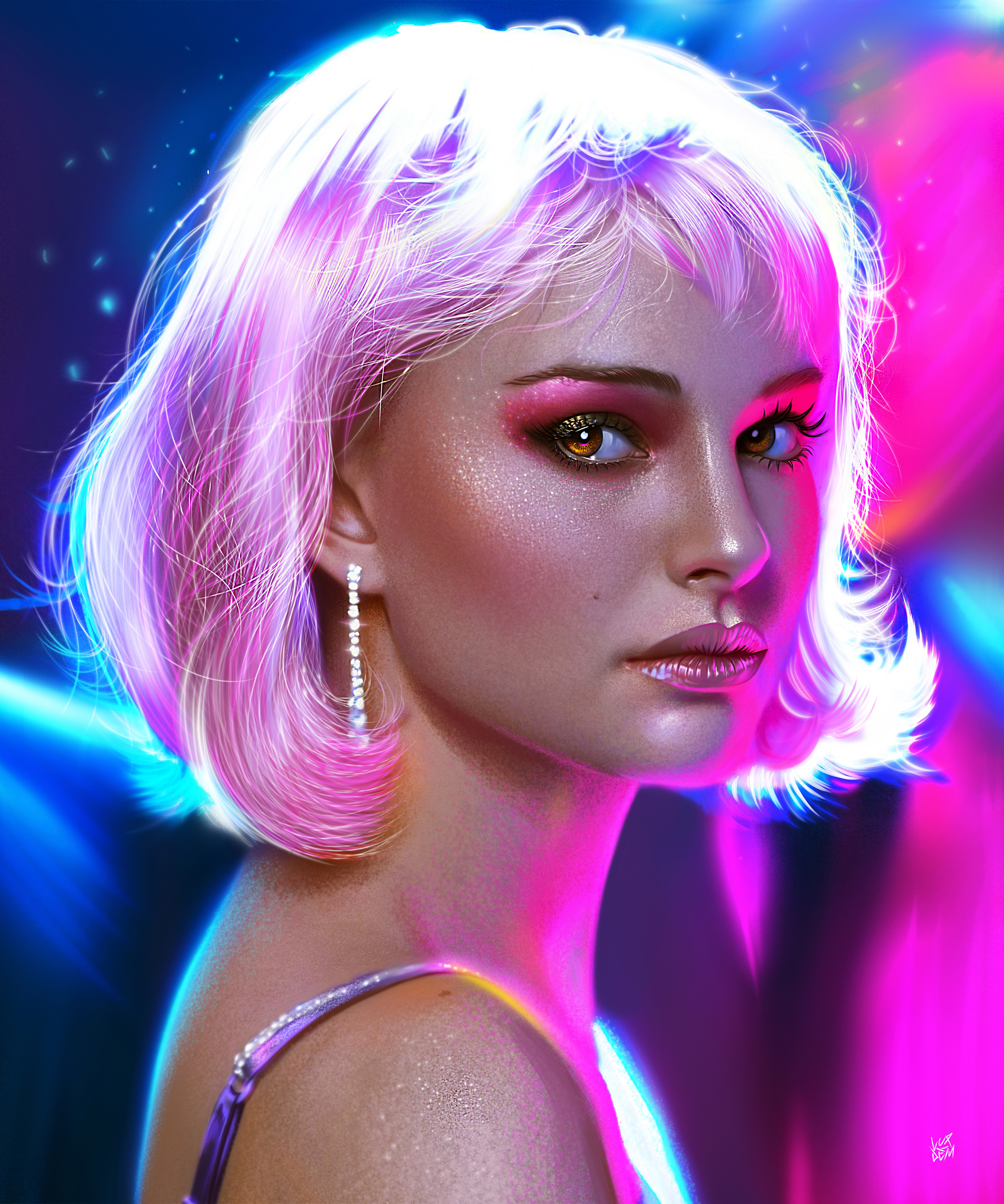 Natalie portman in pink wig