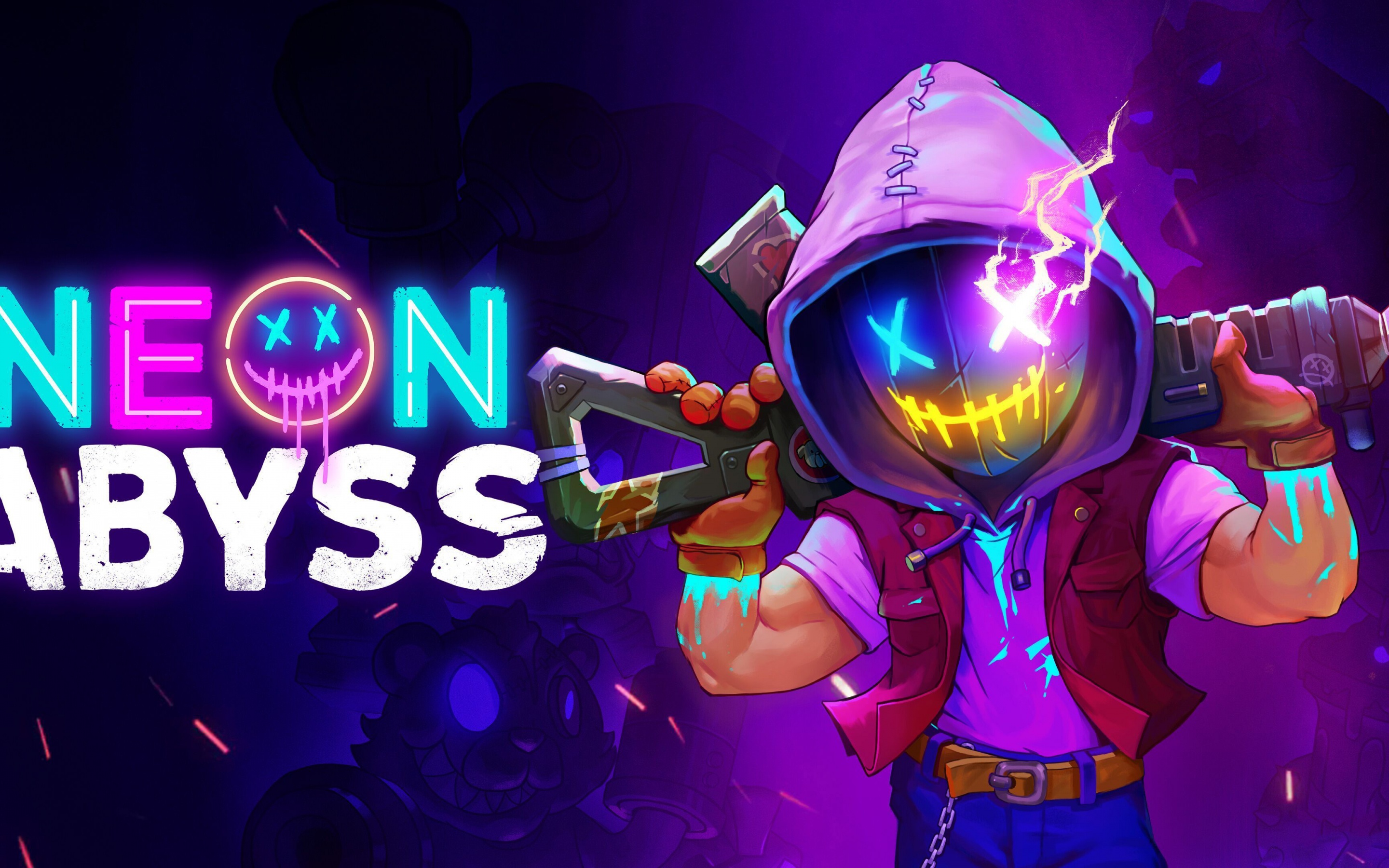Neon Abyss Wallpaper 4K, PlayStation 4, Xbox One, Nintendo Switch