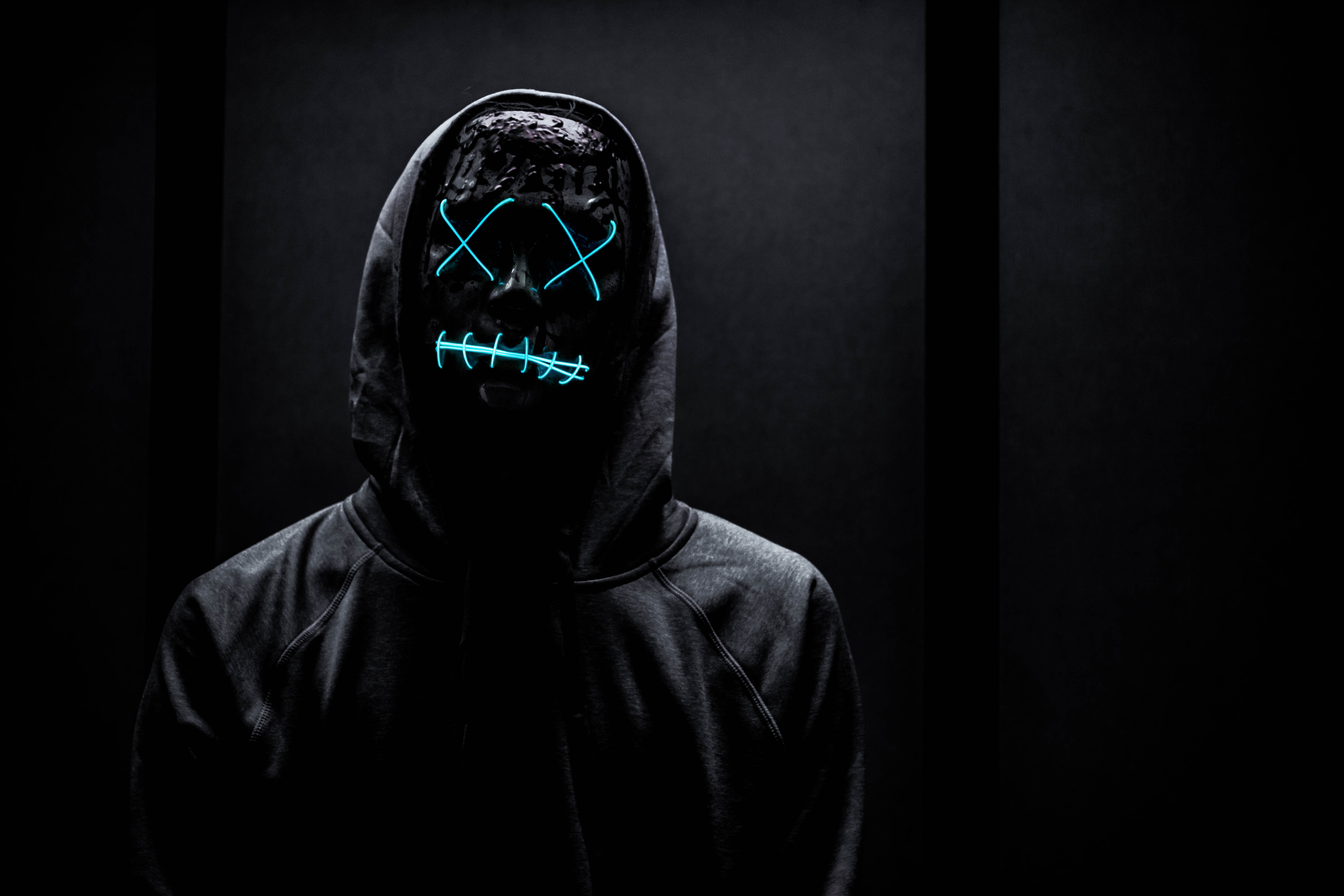 Neon Mask Wallpaper 4K Free