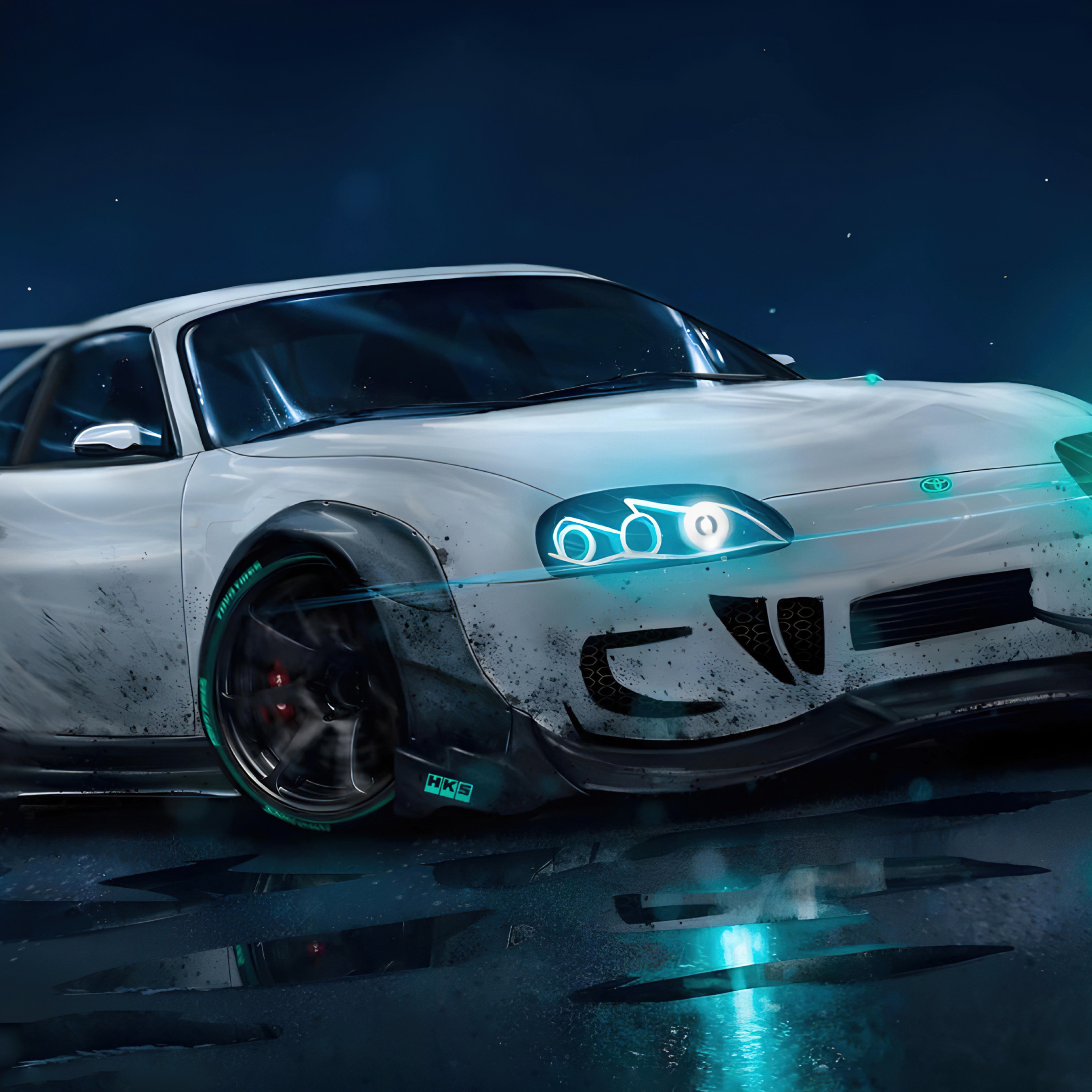 Neon Wallpaper 4K, Toyota Supra Mk4, Sports cars