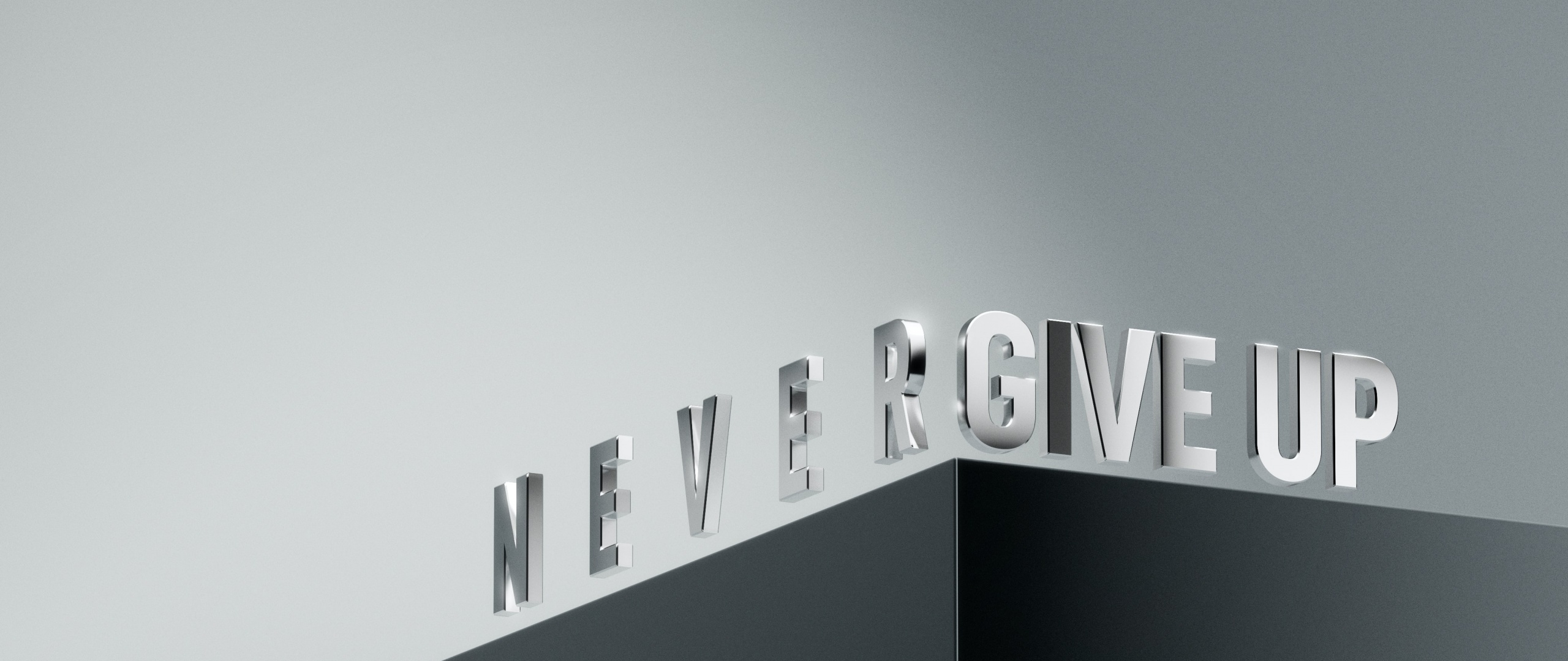 Never Give Up Wallpaper 4K Motivational 3D letters Render 6785