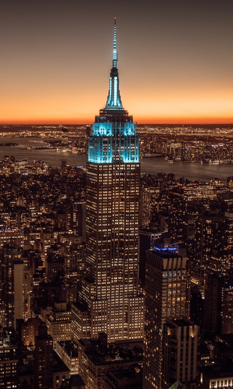 New York City Empire State Building Sunset 5K Wallpaper