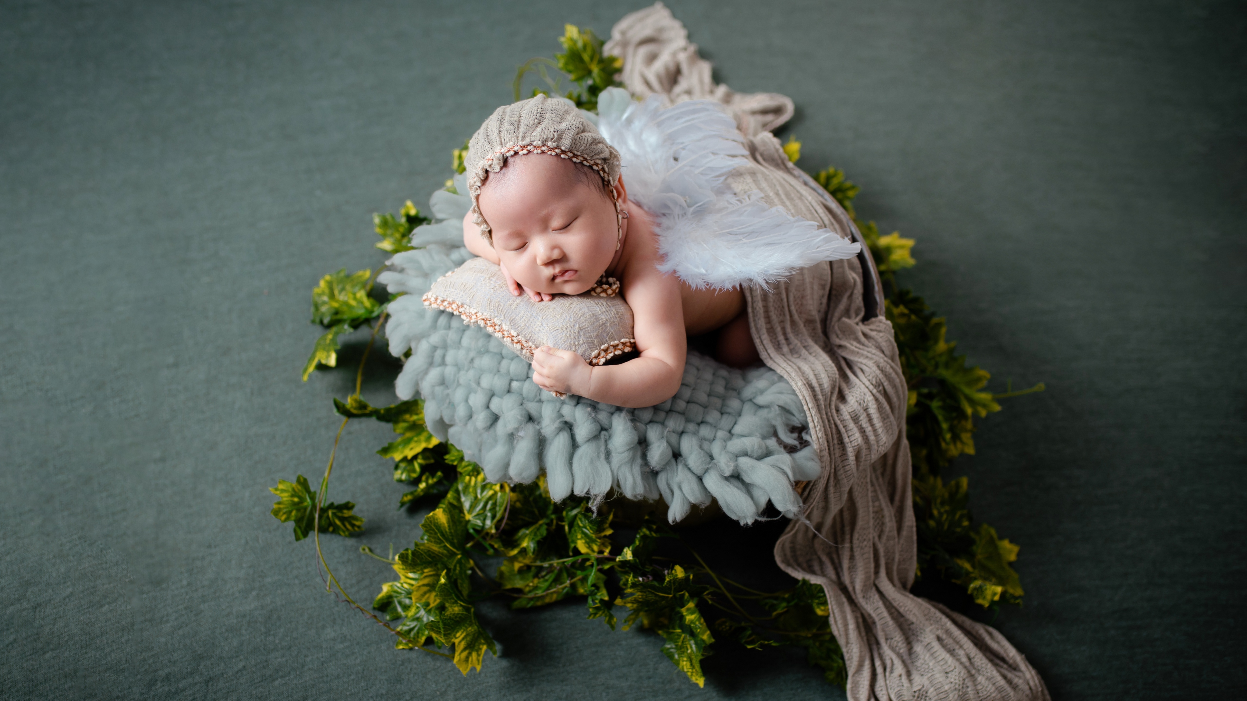 Newborn Baby Wallpaper 4K, Baby girl, Angel, Cute, #2393