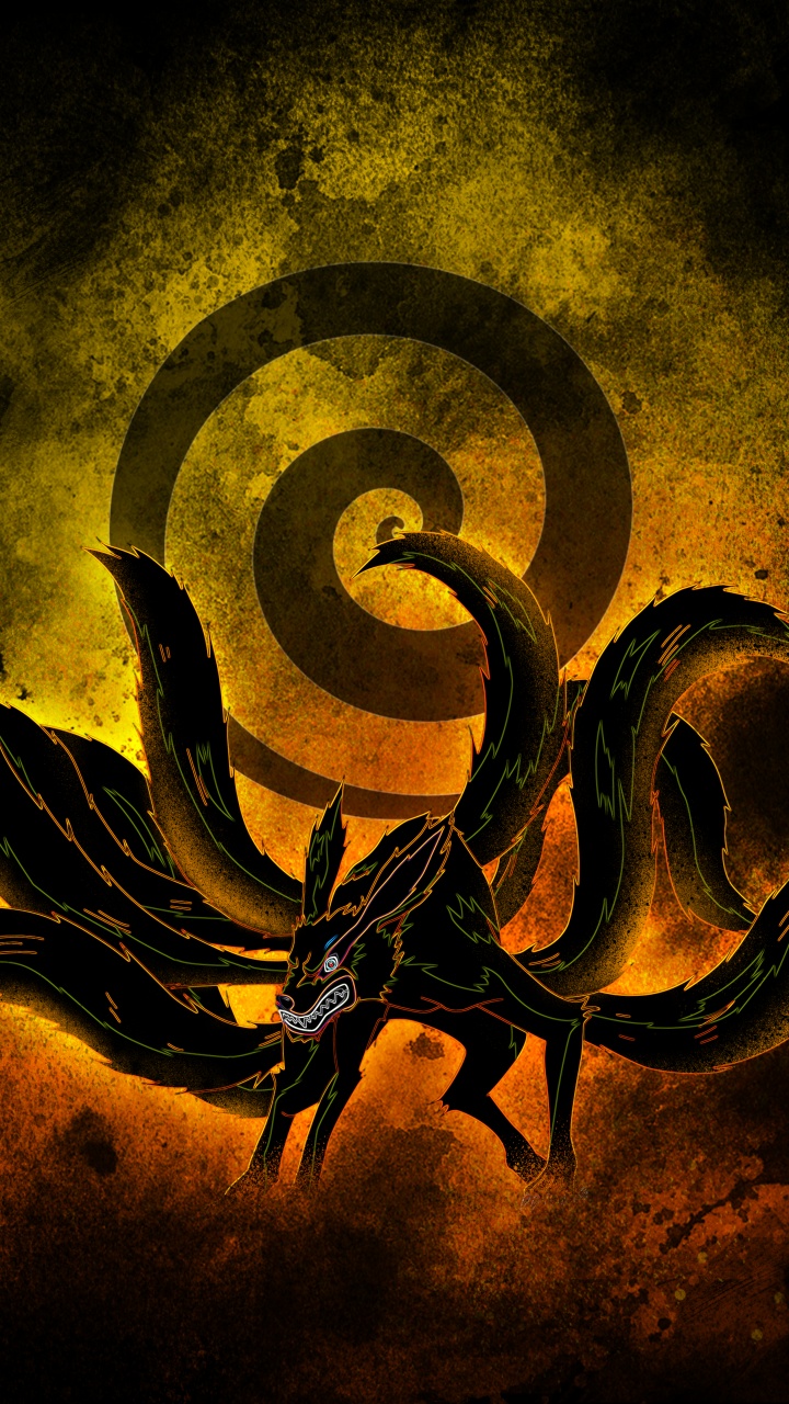 Nine tailed fox Wallpaper 4K, Naruto, Kurama