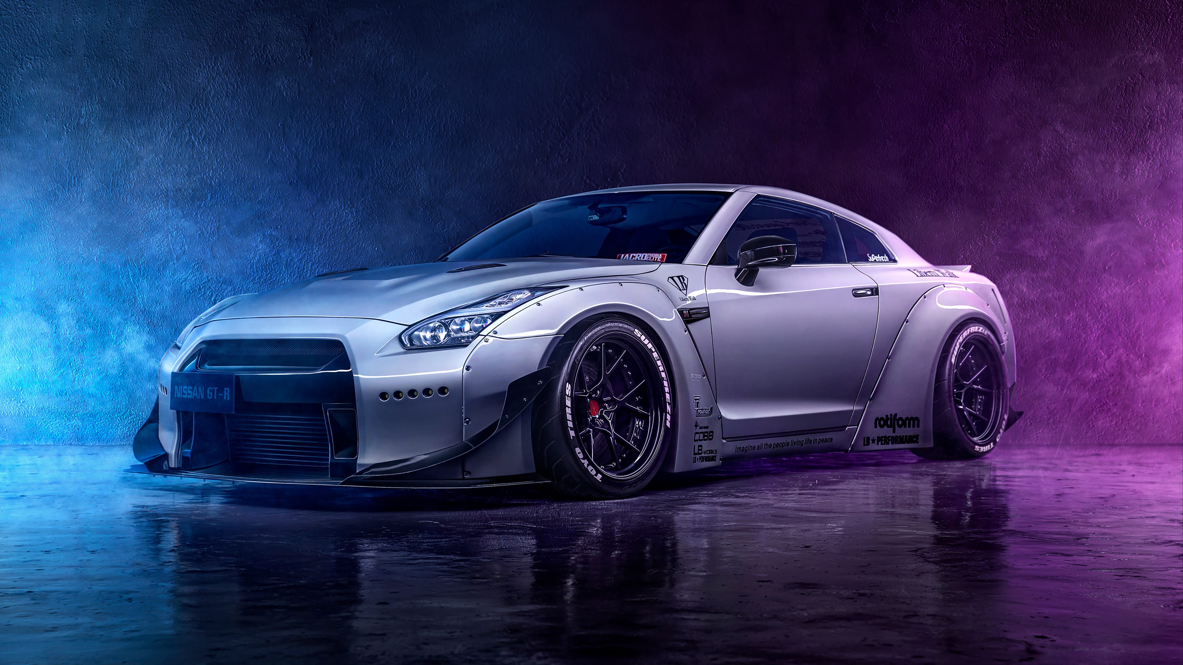 Nissan GT-R Wallpaper 4K, Neon, Digital Art, Cars, #1427