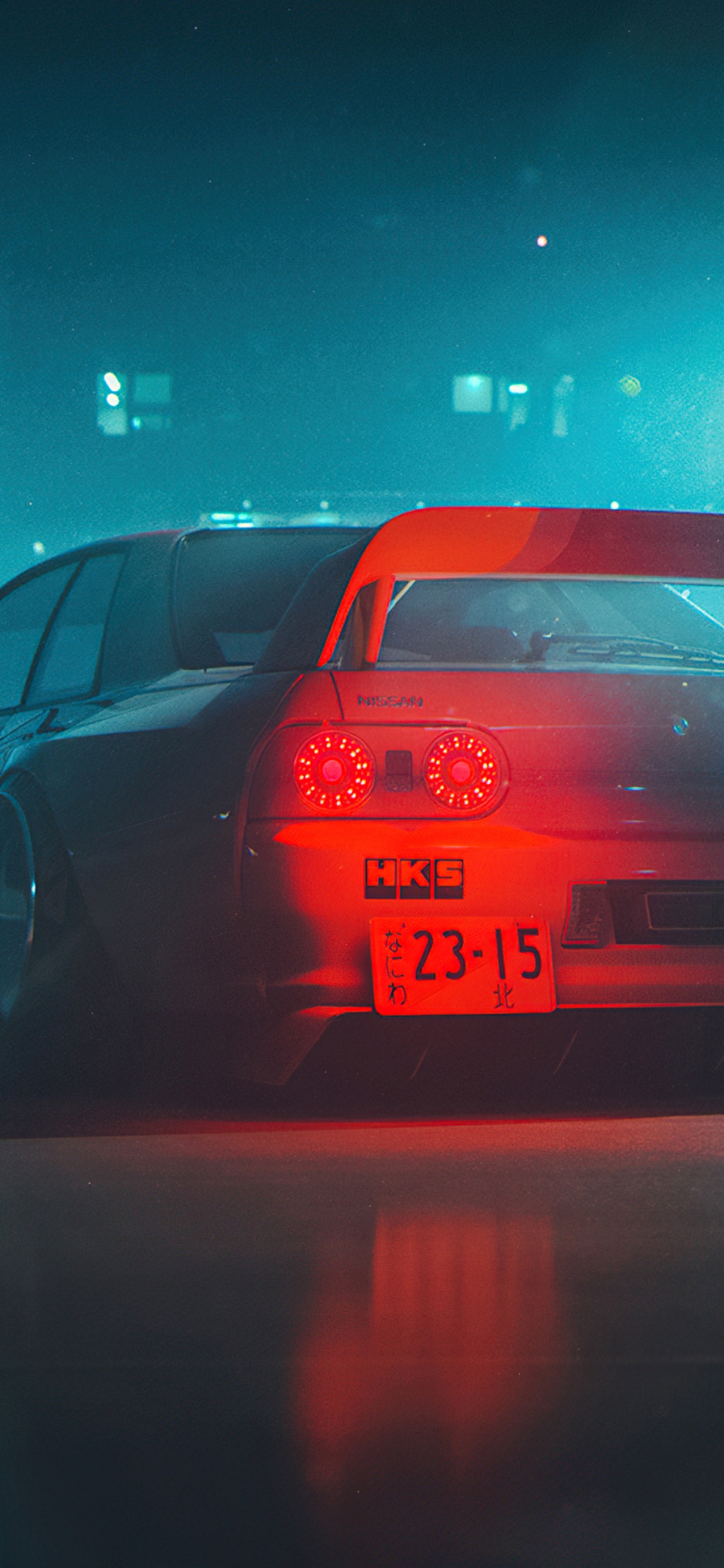 Nissan Skyline GT-R R33 Wallpaper 4K, AI art, Neon, Cyberpunk