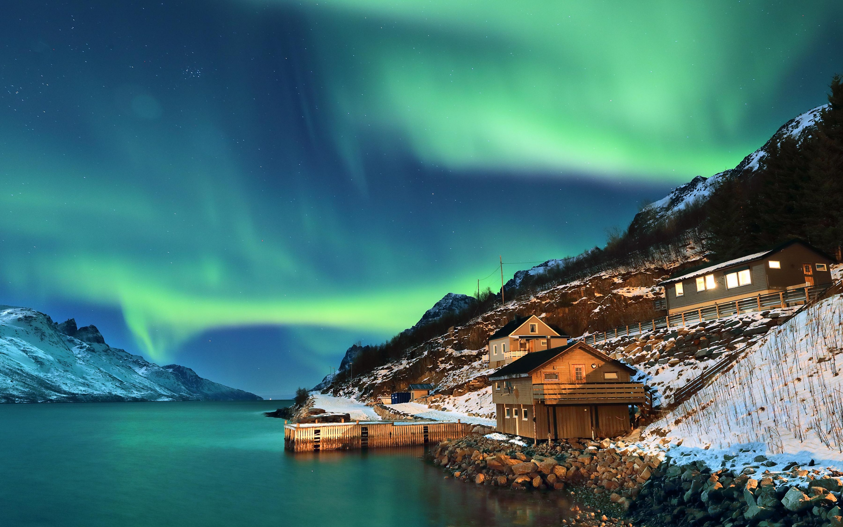 Northern Lights Wallpaper 4K, Aurora Borealis, Norway, Nature, #4833