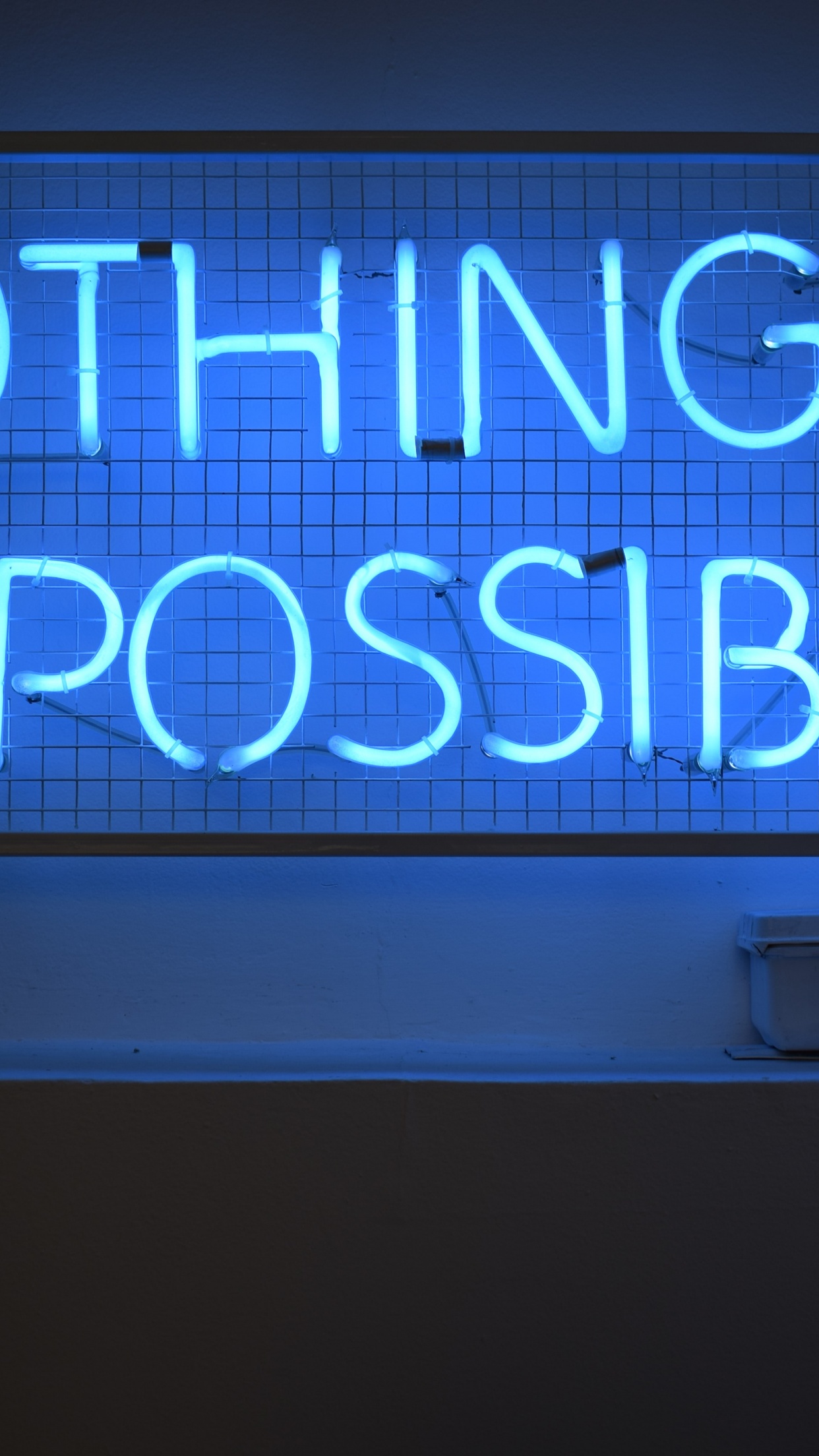 Nothing is Impossible Wallpaper 4K, Neon sign, Blue light, Motivational