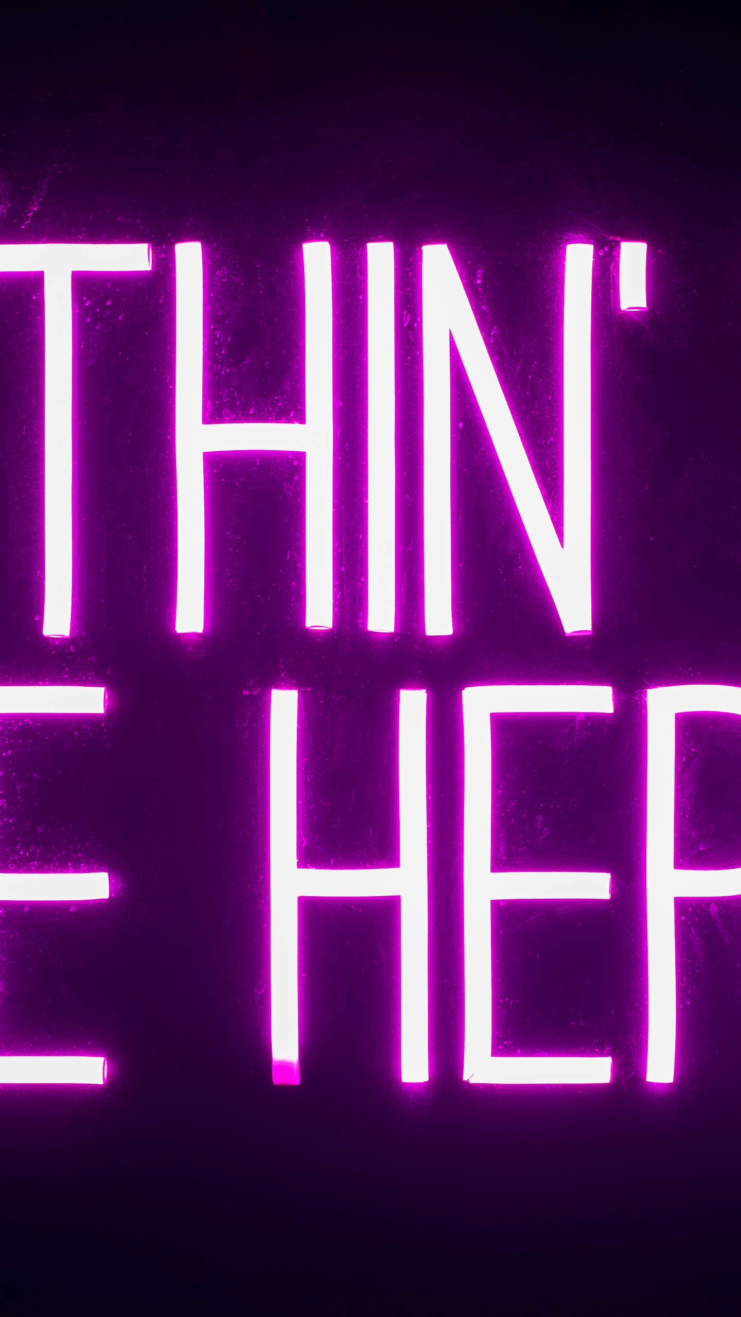 Nothing to See Here Wallpaper 4K, Neon sign, Dark background, Purple
