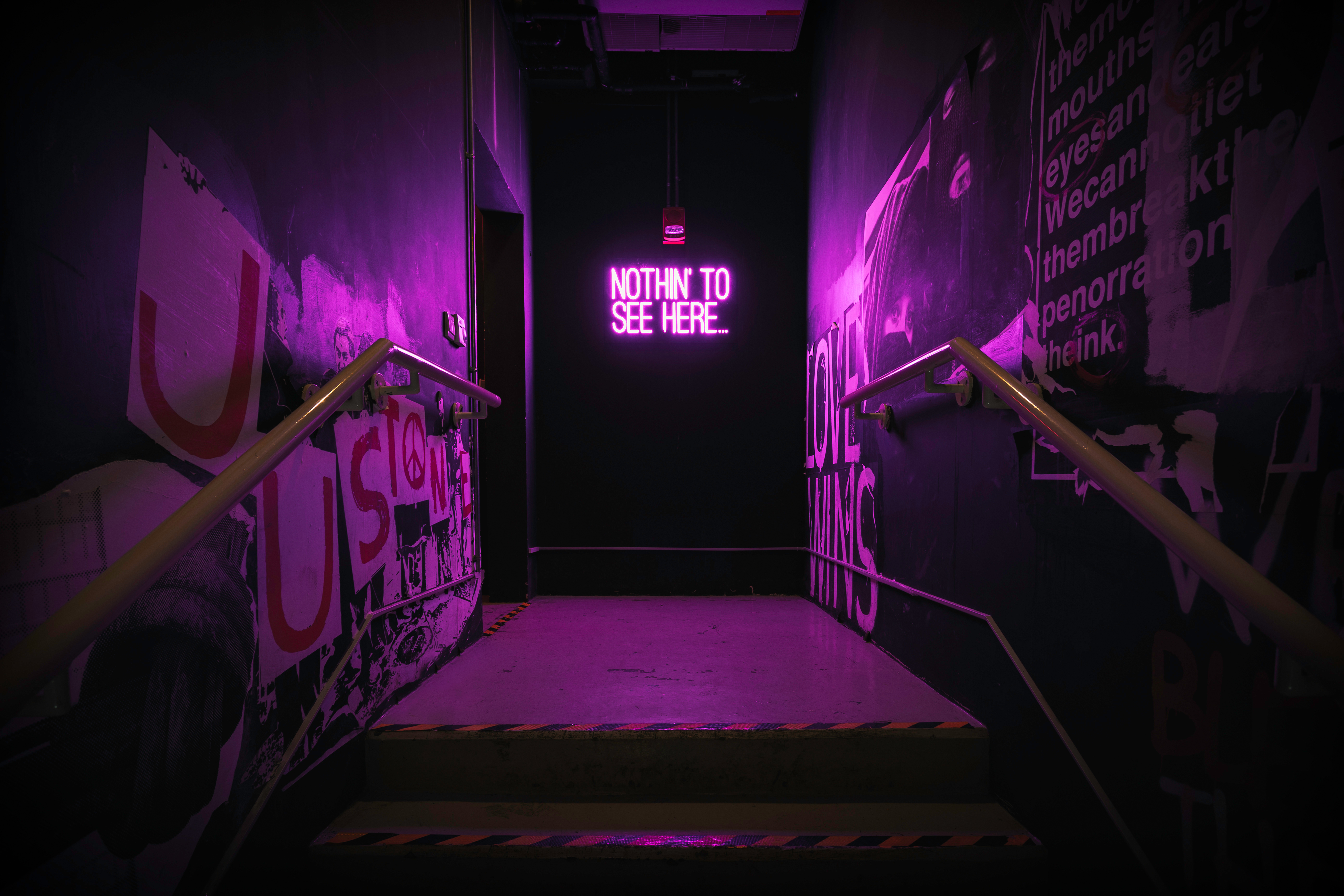 Download Light Purple Aesthetic Hello In Neon Wallpaper