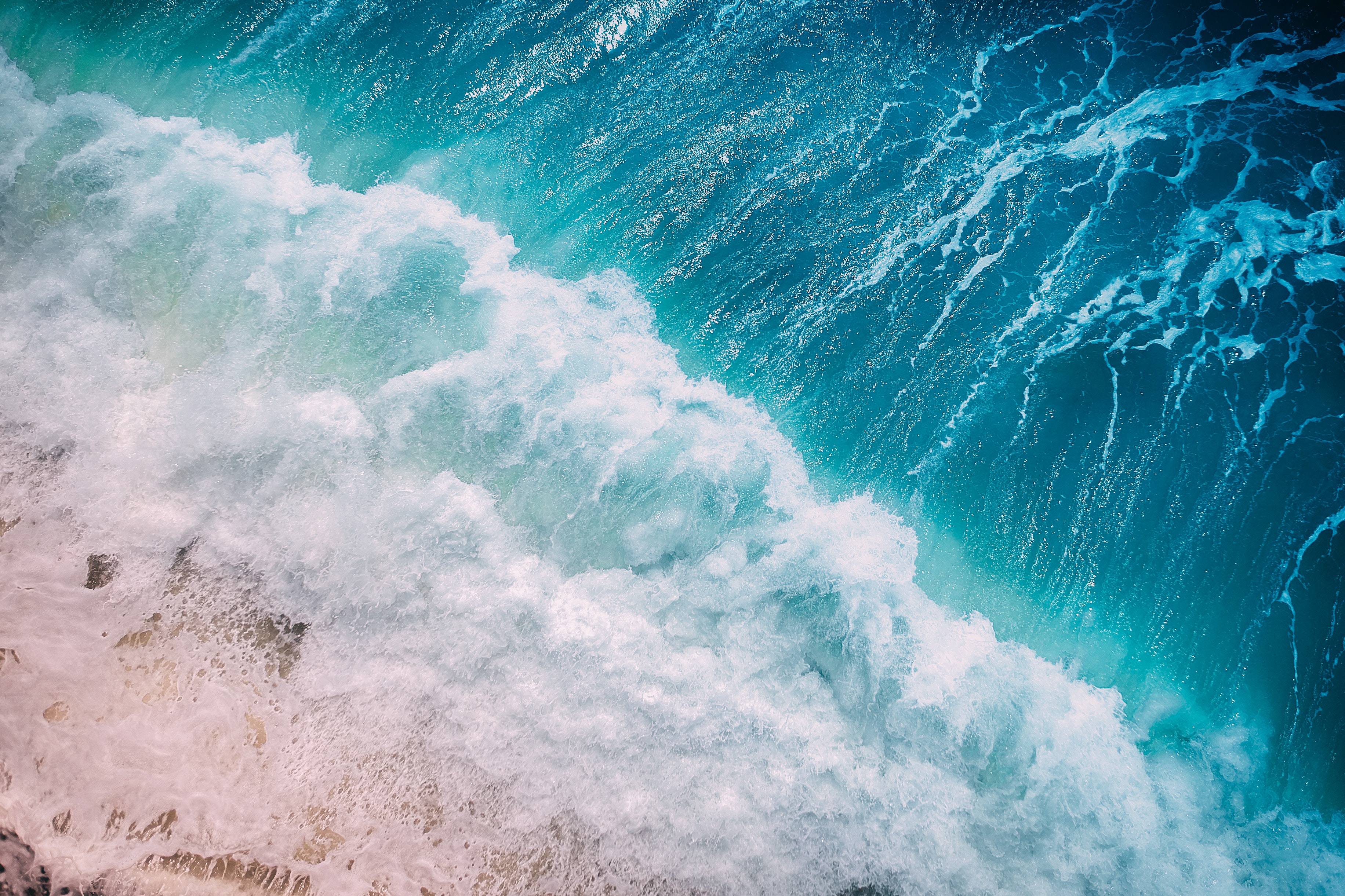 Ocean Waves Wallpaper 4K, Aerial view, Ocean, Water, Drone