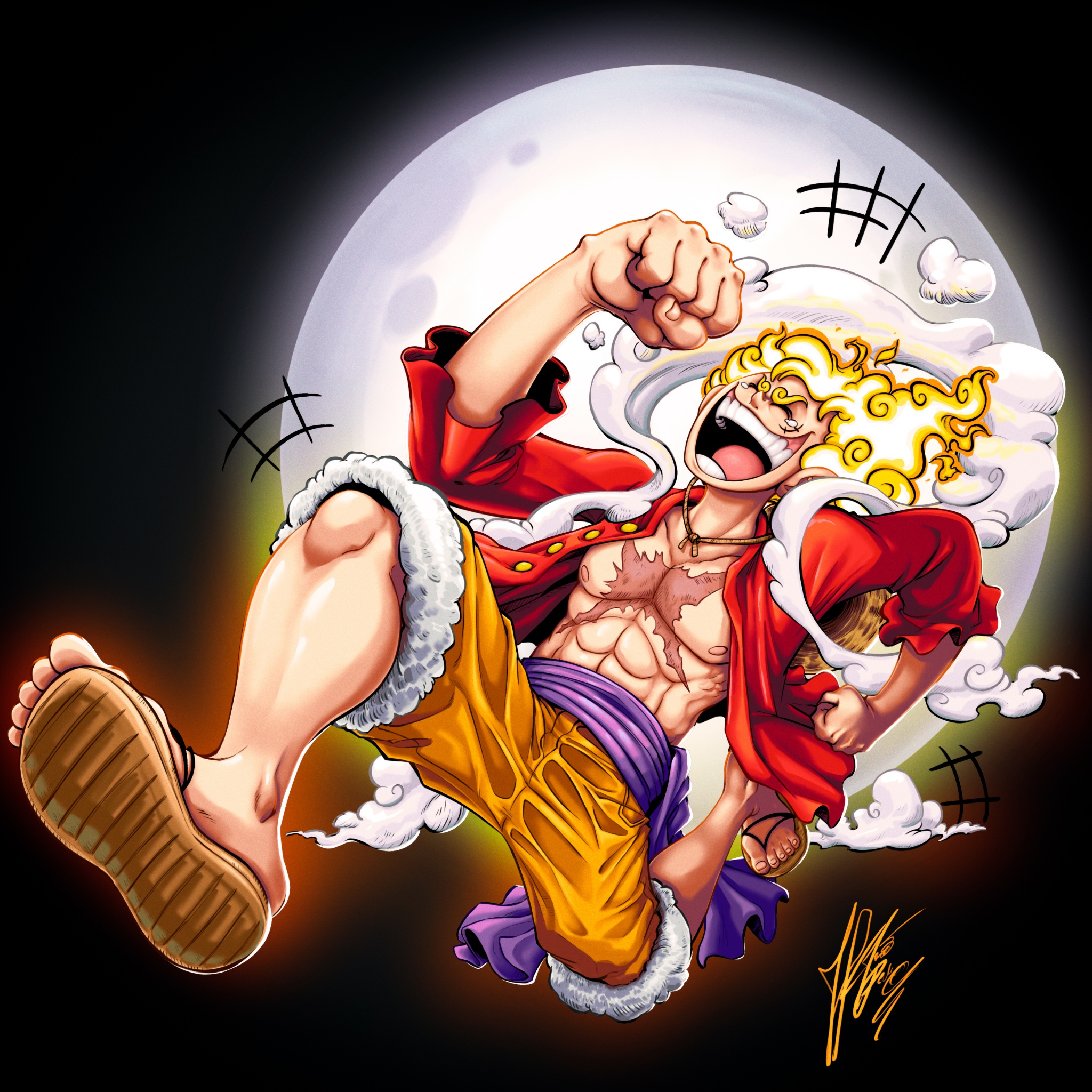 One Piece  Luffy Gear 5 Sun God Nika 8K wallpaper download