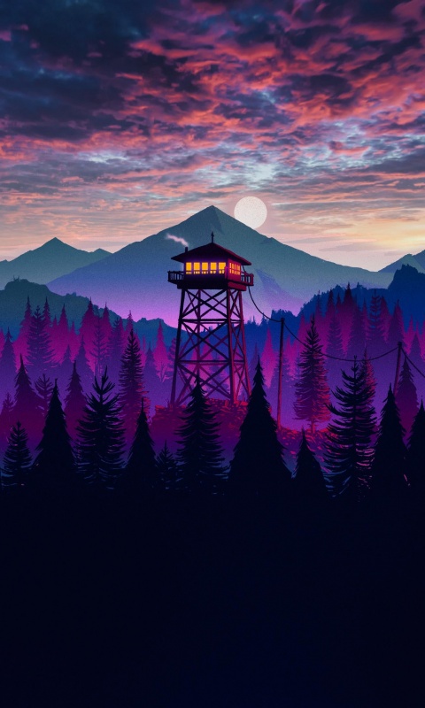 Firewatch Wallpaper 4K, Mountains, Dusk, Sunset