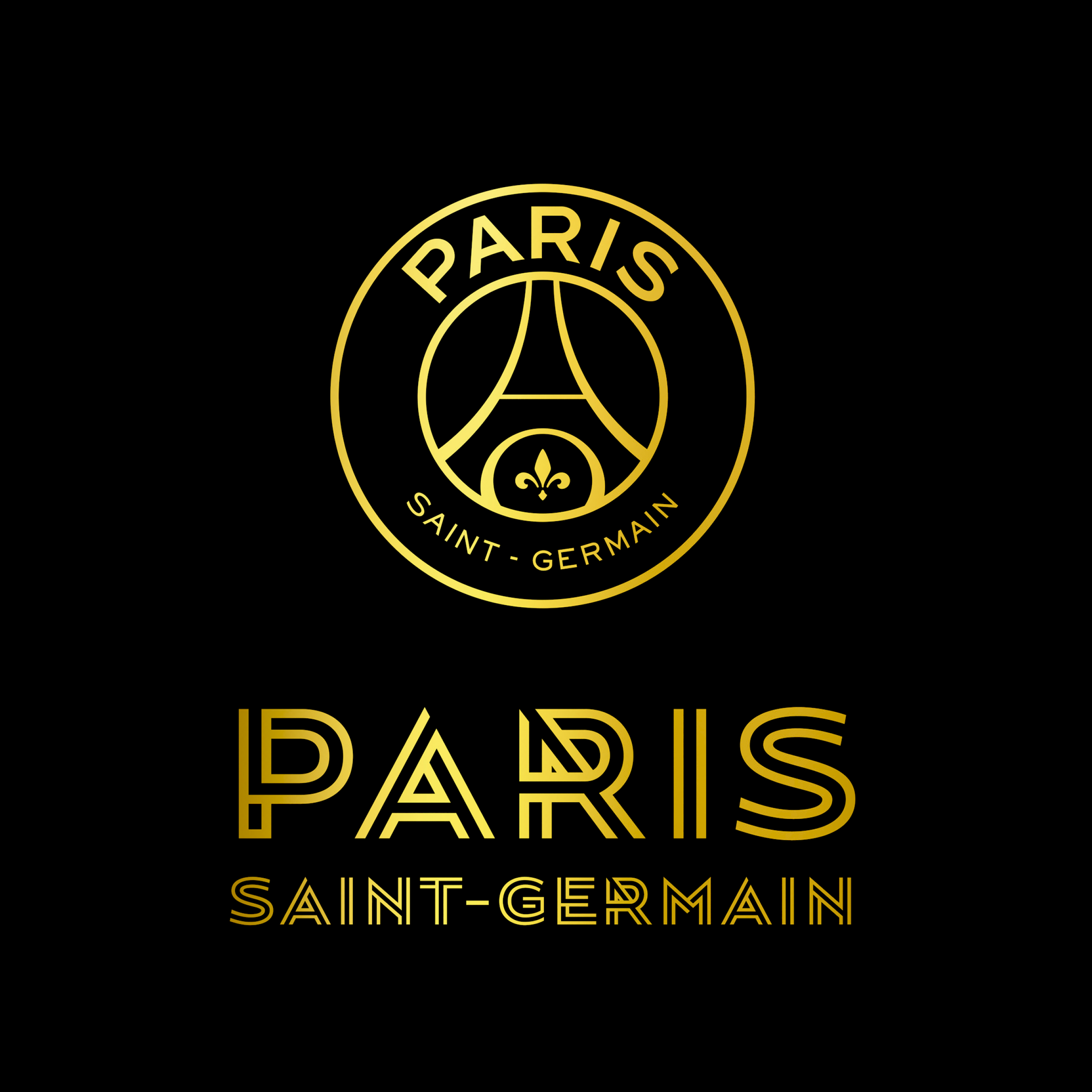 Paris Saint-Germain Wallpaper 4K, Black background, Logo