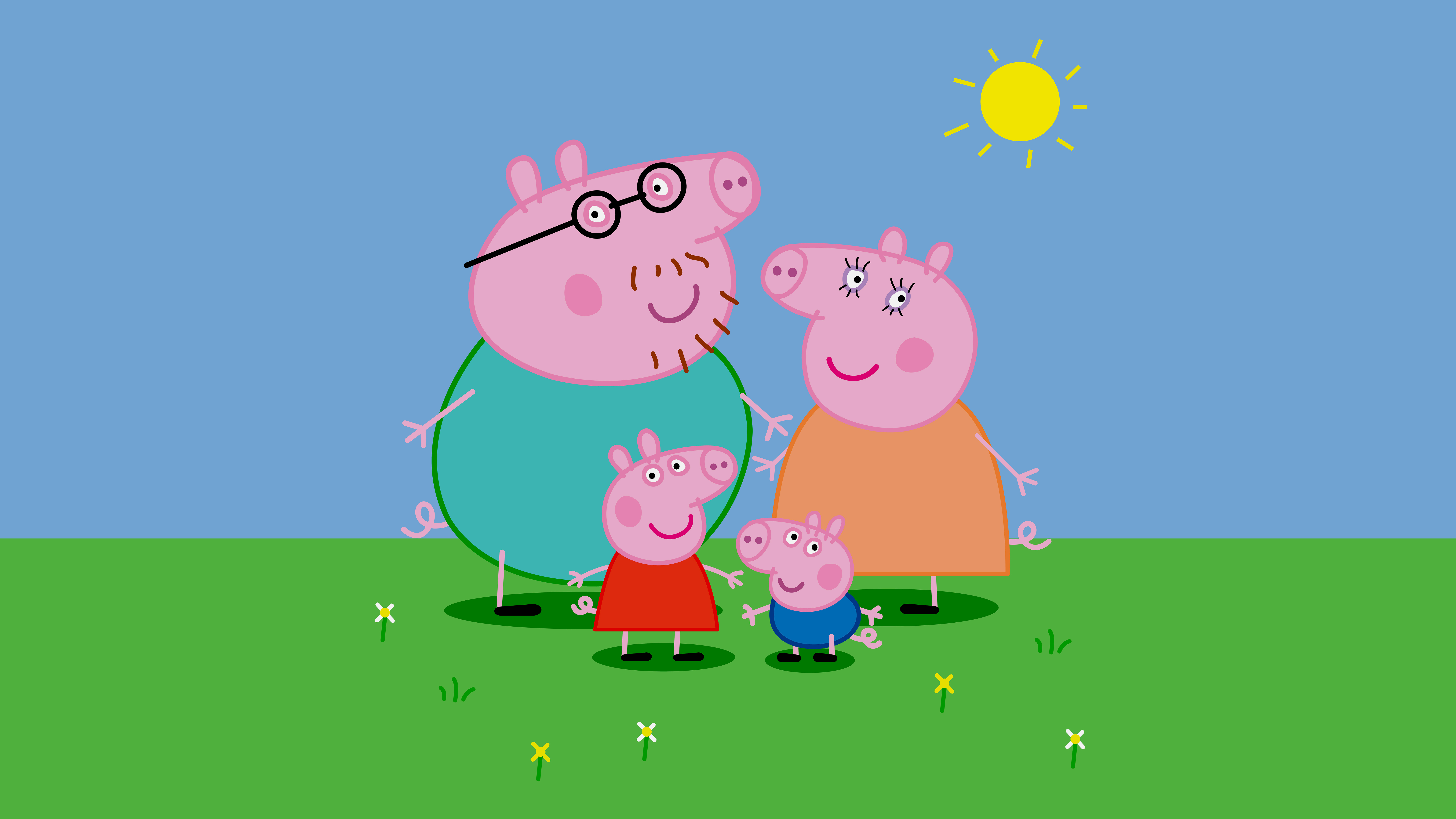 Peppa Pig family Wallpaper 4K, Daddy Pig, Mummy Pig, Movies, #9507