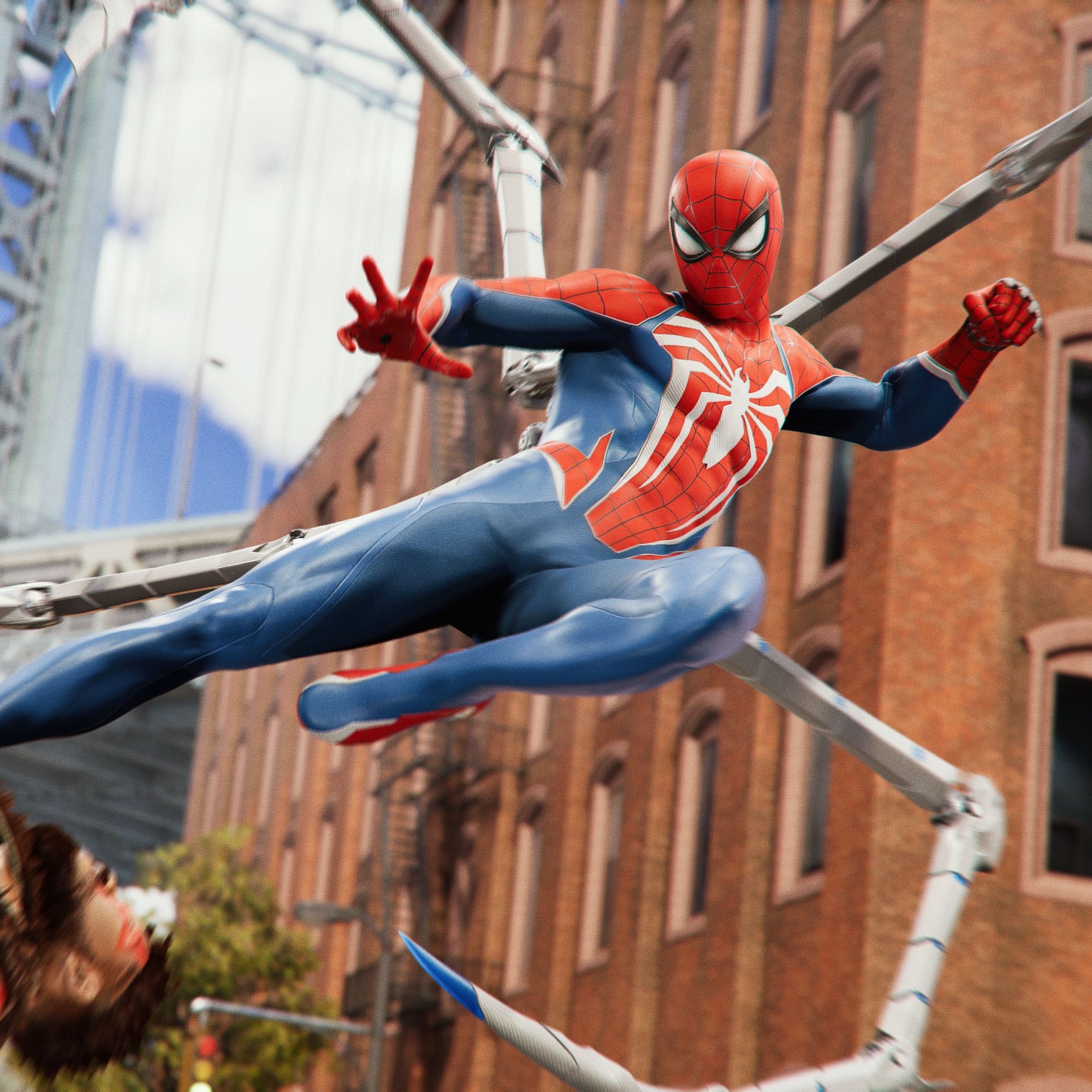 Peter Parker Action in Marvel's Spider-Man 2 4K Wallpaper