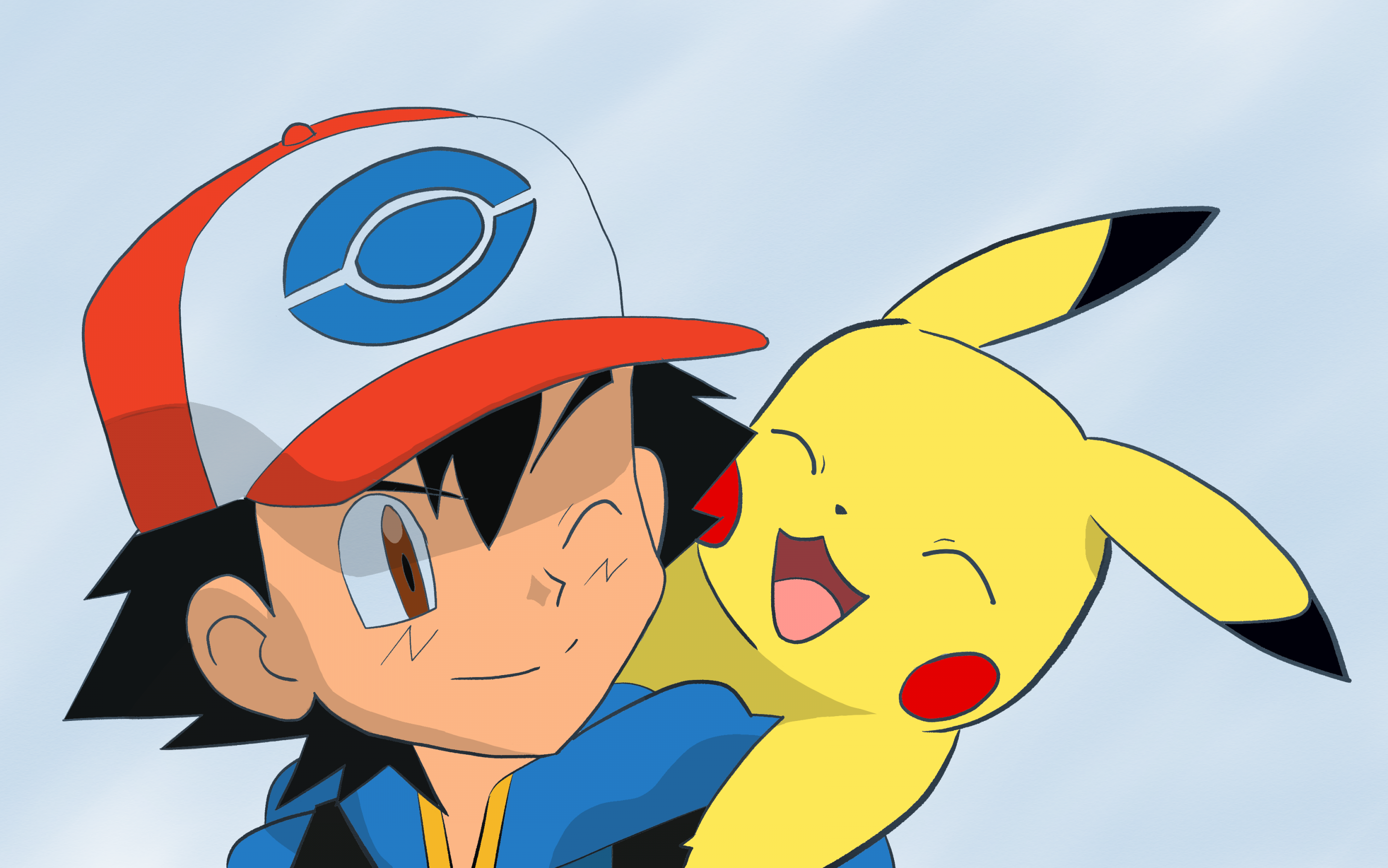 Pikachu and Ash Ketchum in Pokemon 4K Wallpaper