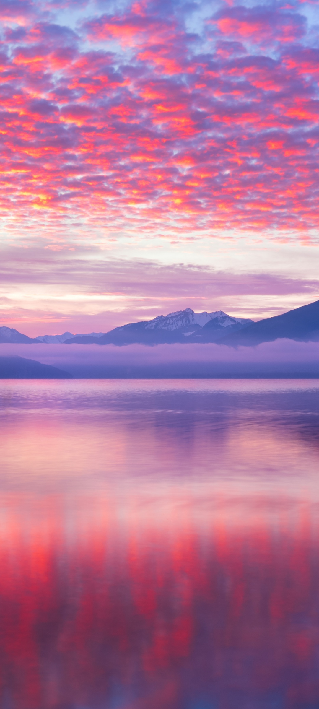 Pink Clouds 4K Wallpaper, Reflection, Lake, Body of Water, Mountains