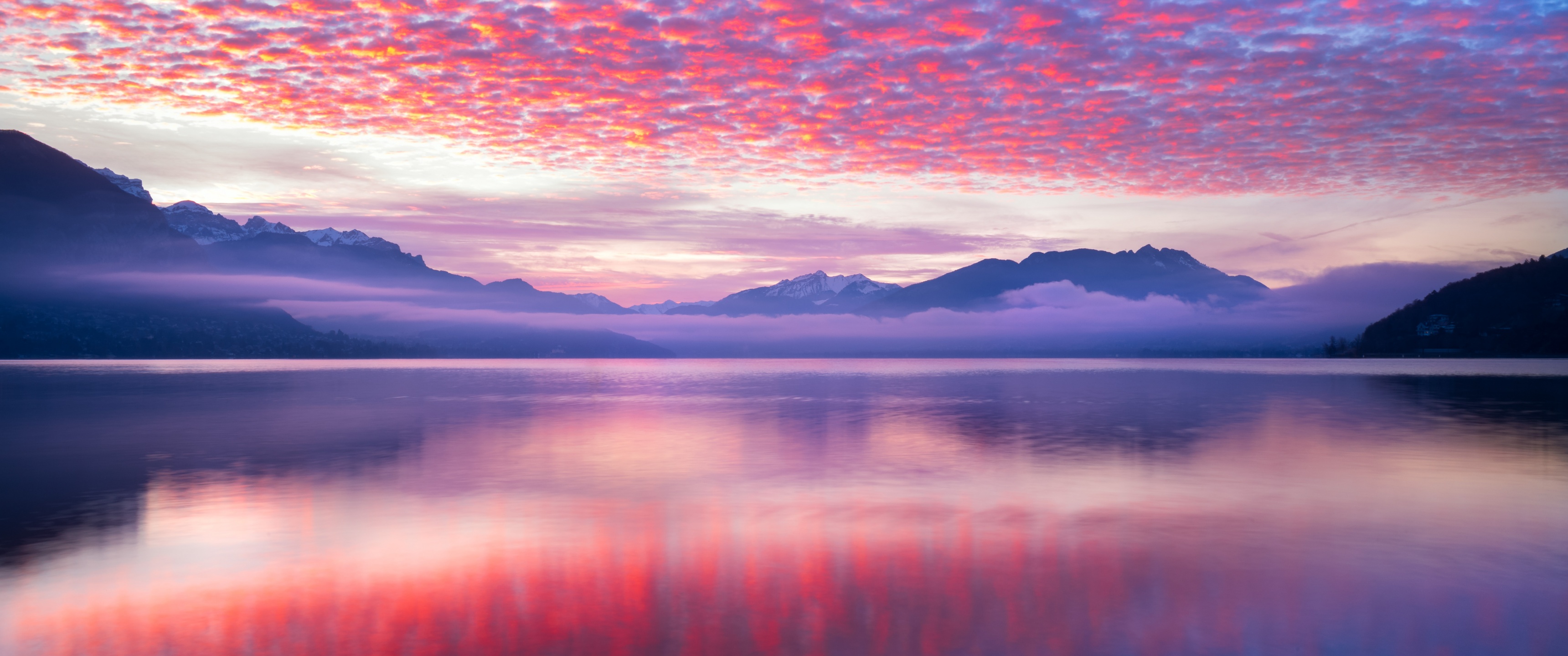 Pink clouds Wallpaper 4K, Reflection, Lake, Nature, #3183