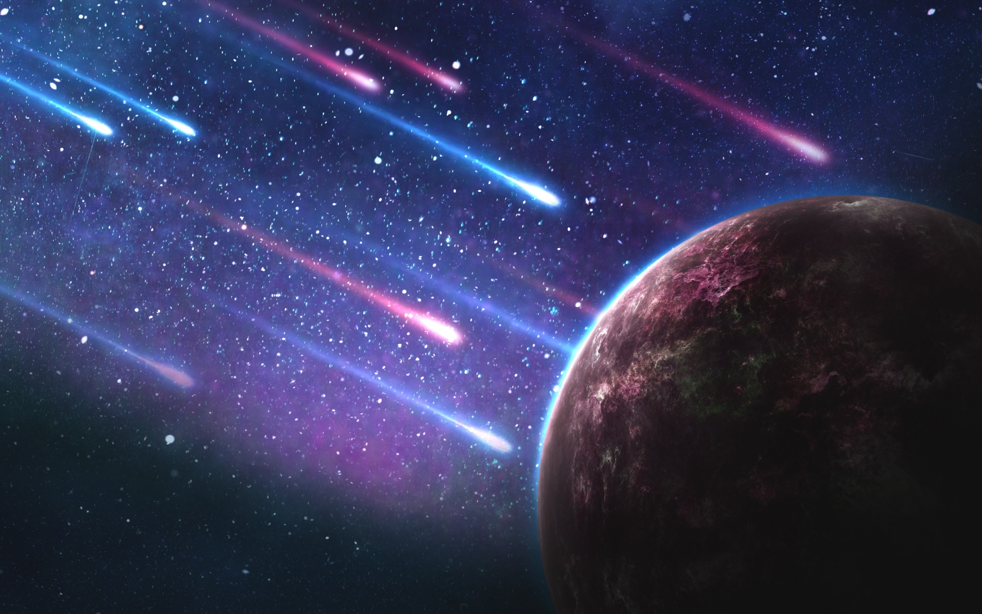 Planet 4K Wallpaper, Comet, Galaxy, Asteroids, Colorful, Space, #916