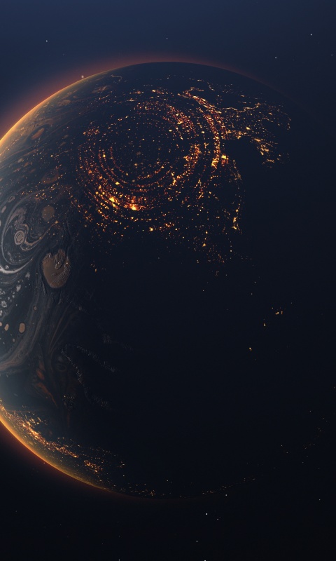 Alien planet Wallpaper 4K, Orbit, Outer space, Cosmos