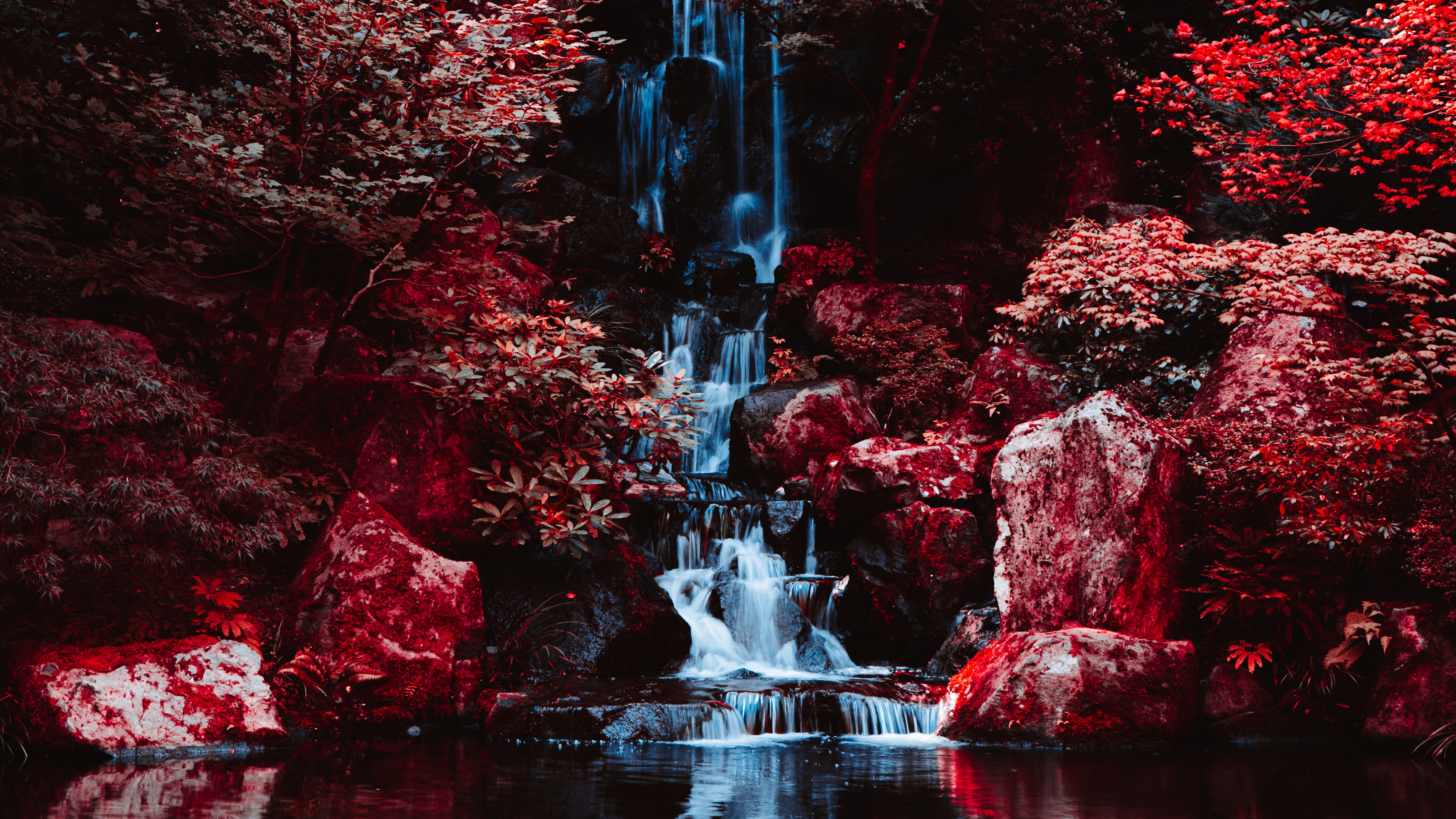 Portland Japanese Gardens Wallpaper 4K, Waterfalls, Nature, #7121