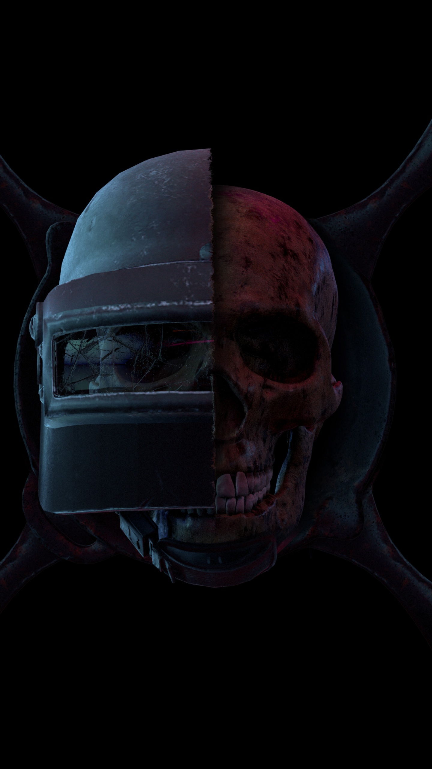 PUBG Wallpaper 4K, helmet, Skull, Black/Dark, #657