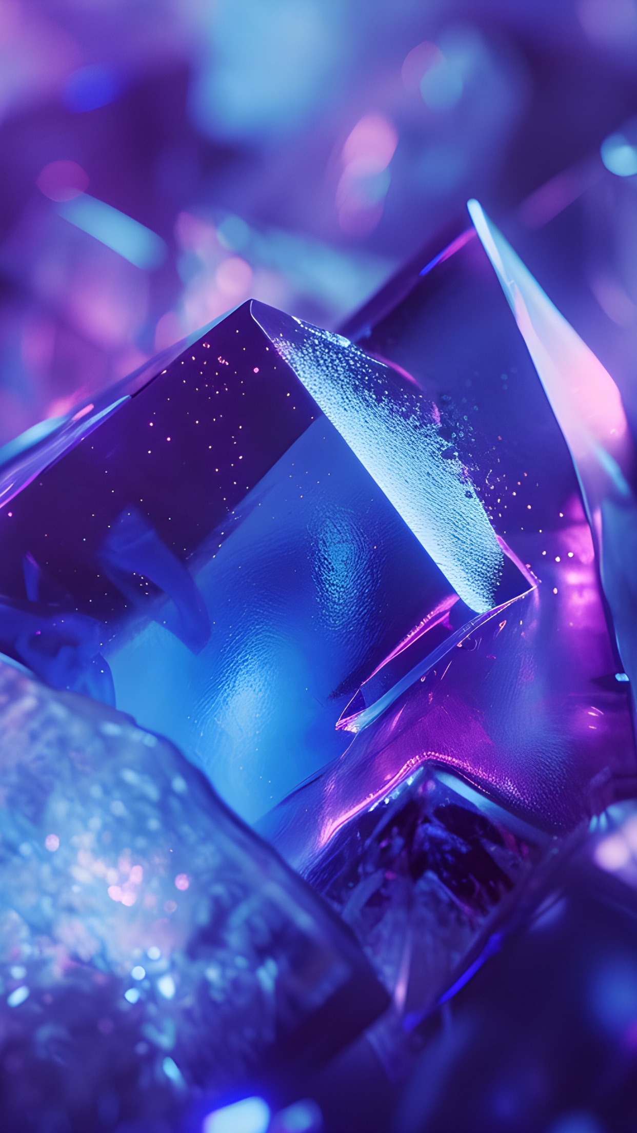 Purple aesthetic Wallpaper 4K, Crystals, Abstract background, 5K