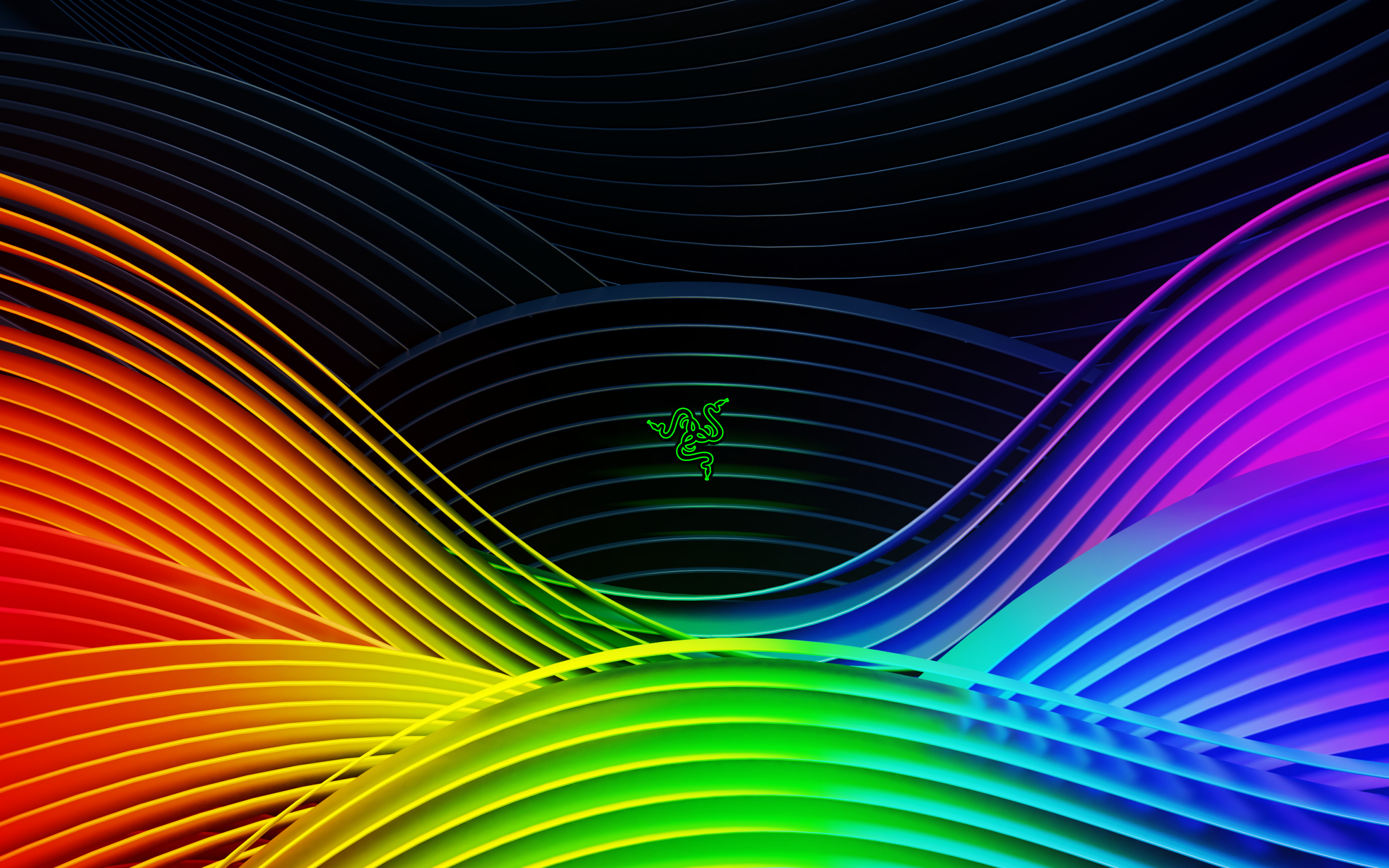 Razer 4K Wallpaper, Colorful, Spectrum, Waves, Ridges ...