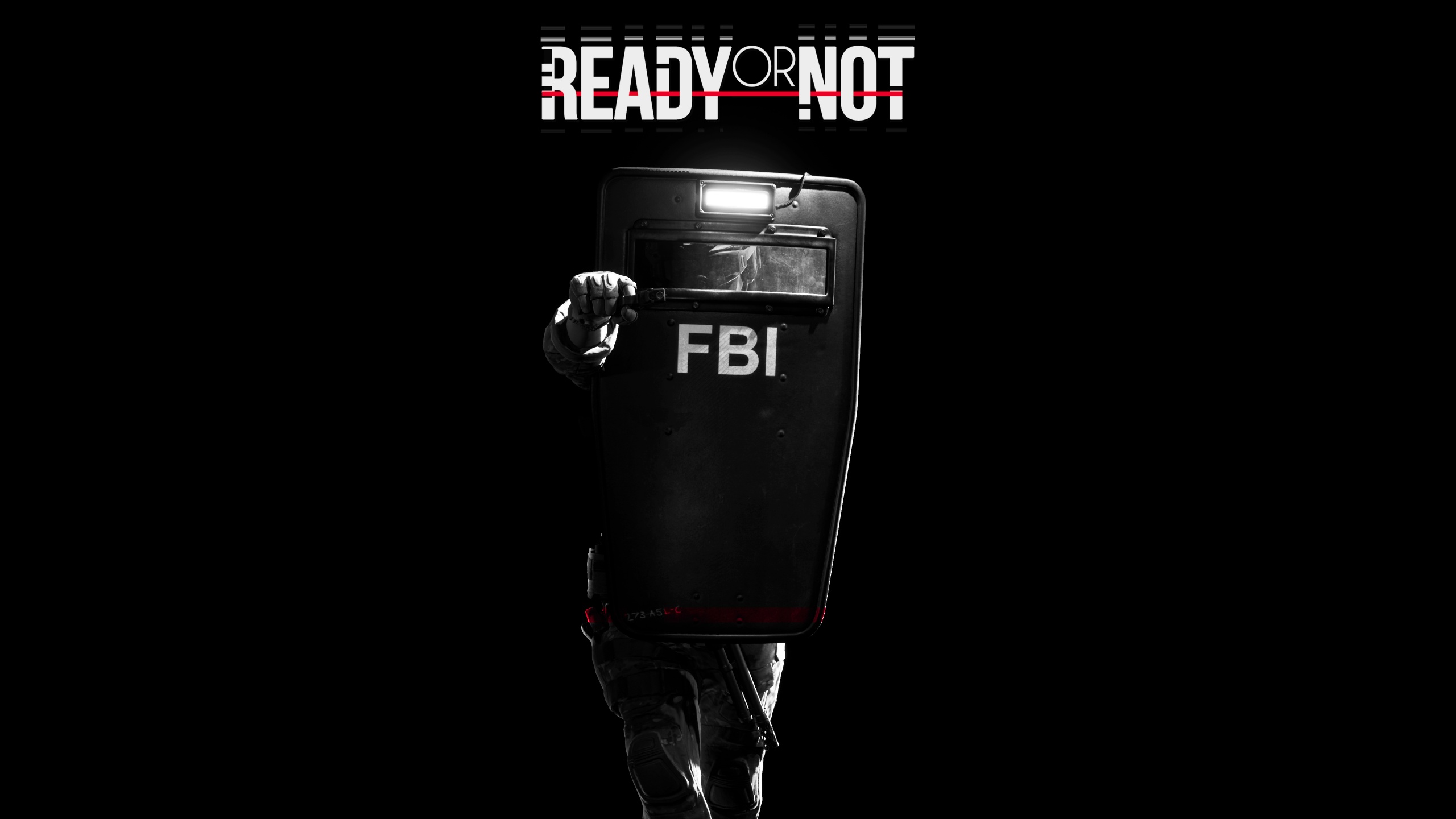 Ready Or Not Wallpaper 4K, FBI, Police, Shield, Black background, 5K