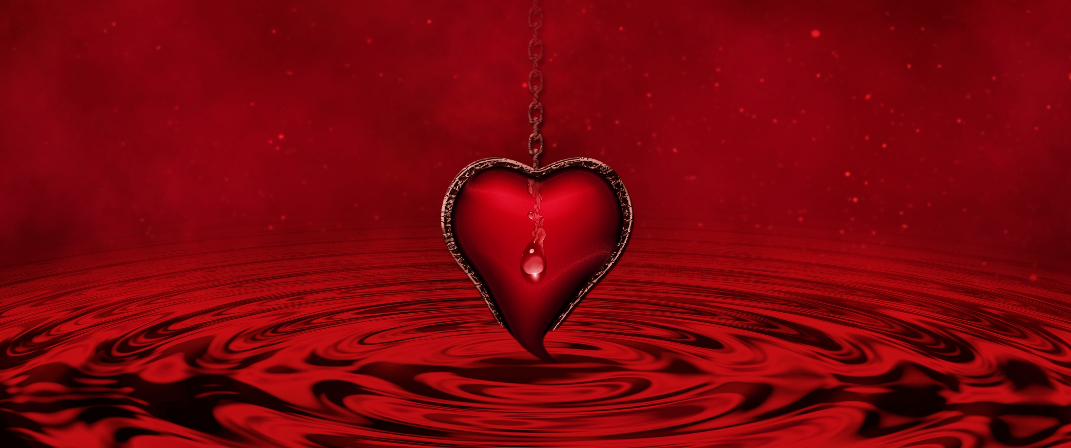 Red Heart In Black Background HD Red Aesthetic Wallpapers, HD Wallpapers