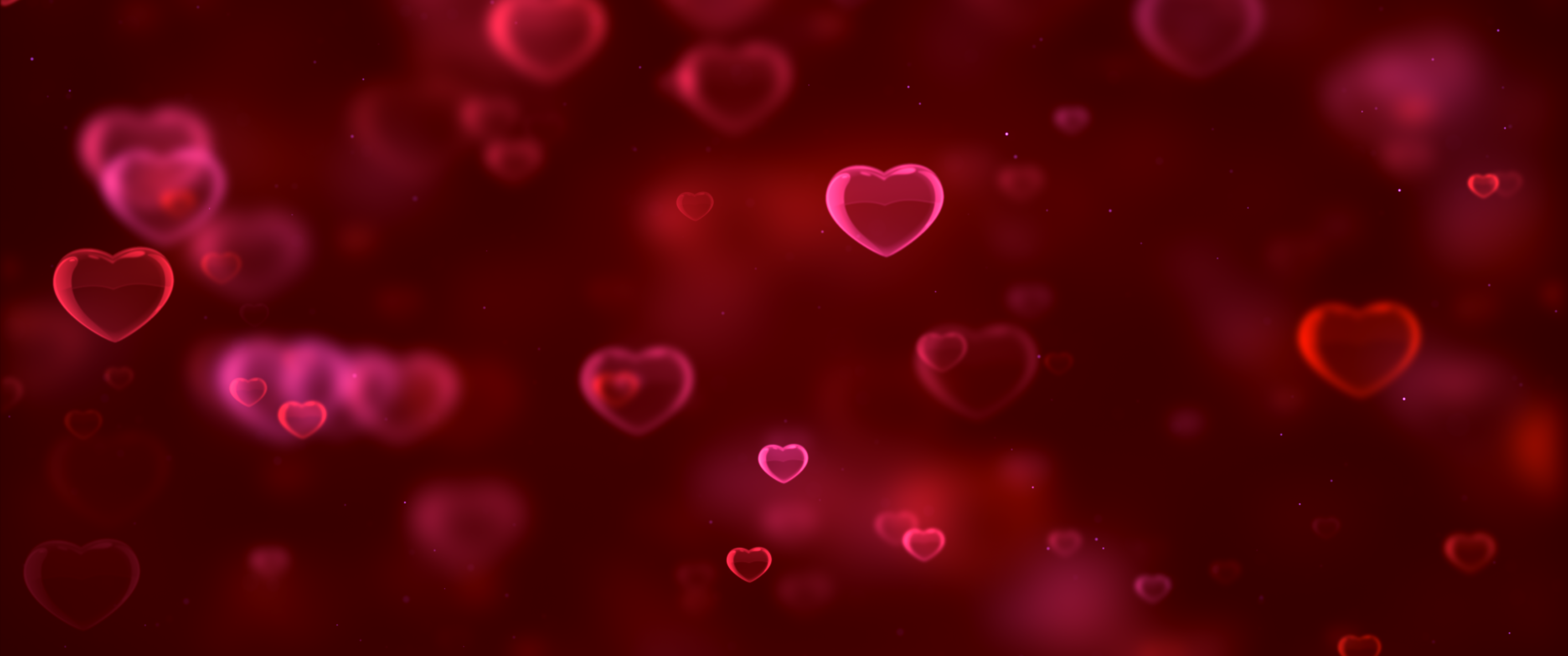 Red hearts Wallpaper 4K, Bokeh, Red background, Abstract, #4623