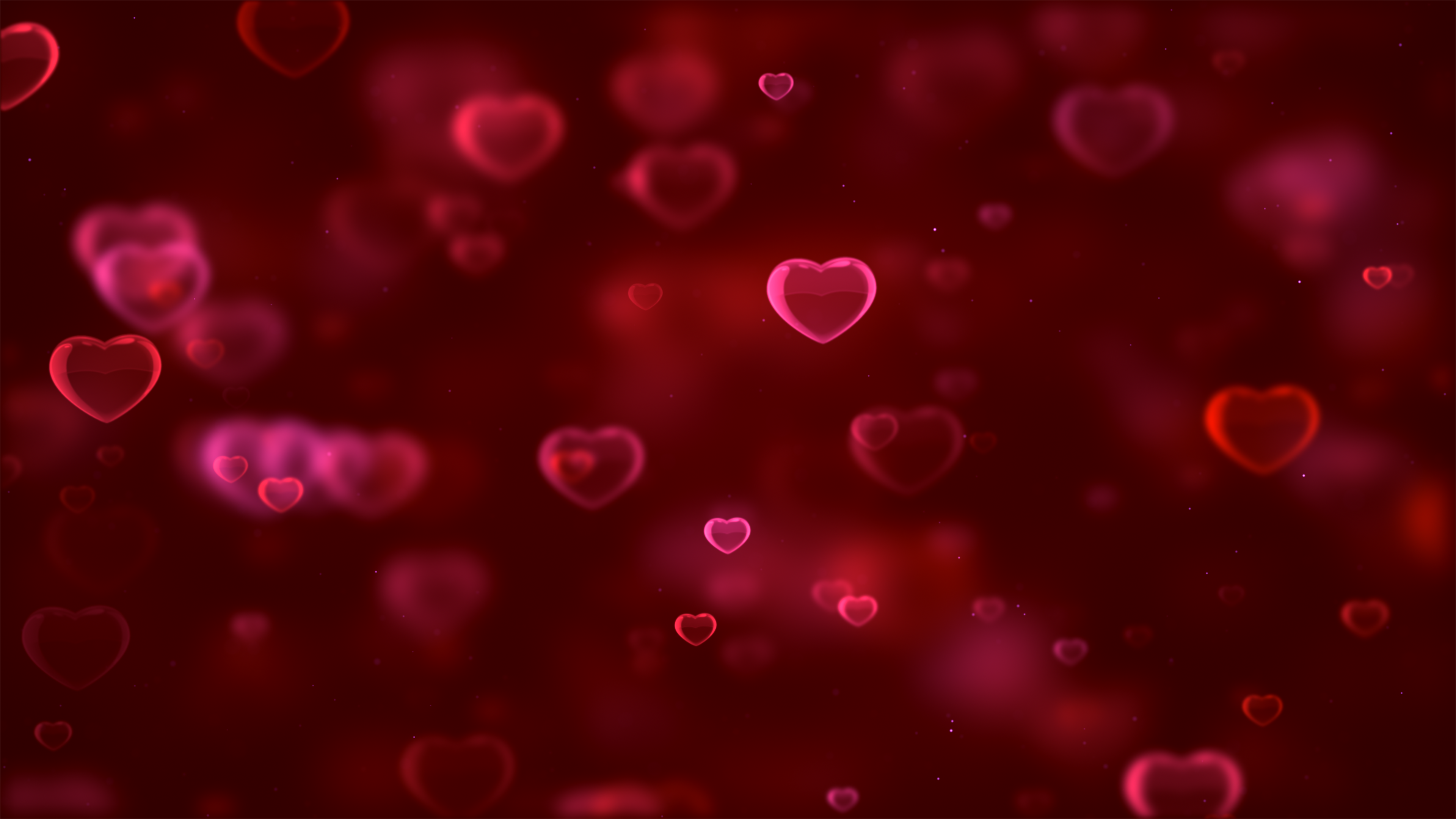 Red hearts Wallpaper 4K, Bokeh, Red background, Abstract, #4623