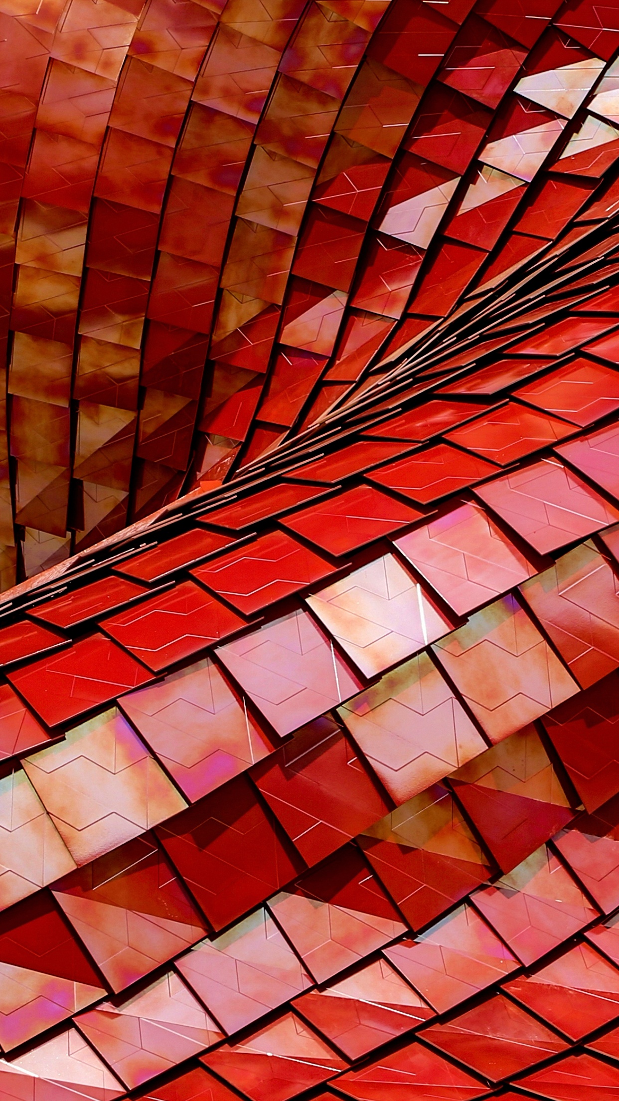 Red Roof Wallpaper 4K, Tiles, Modern architecture, Pattern