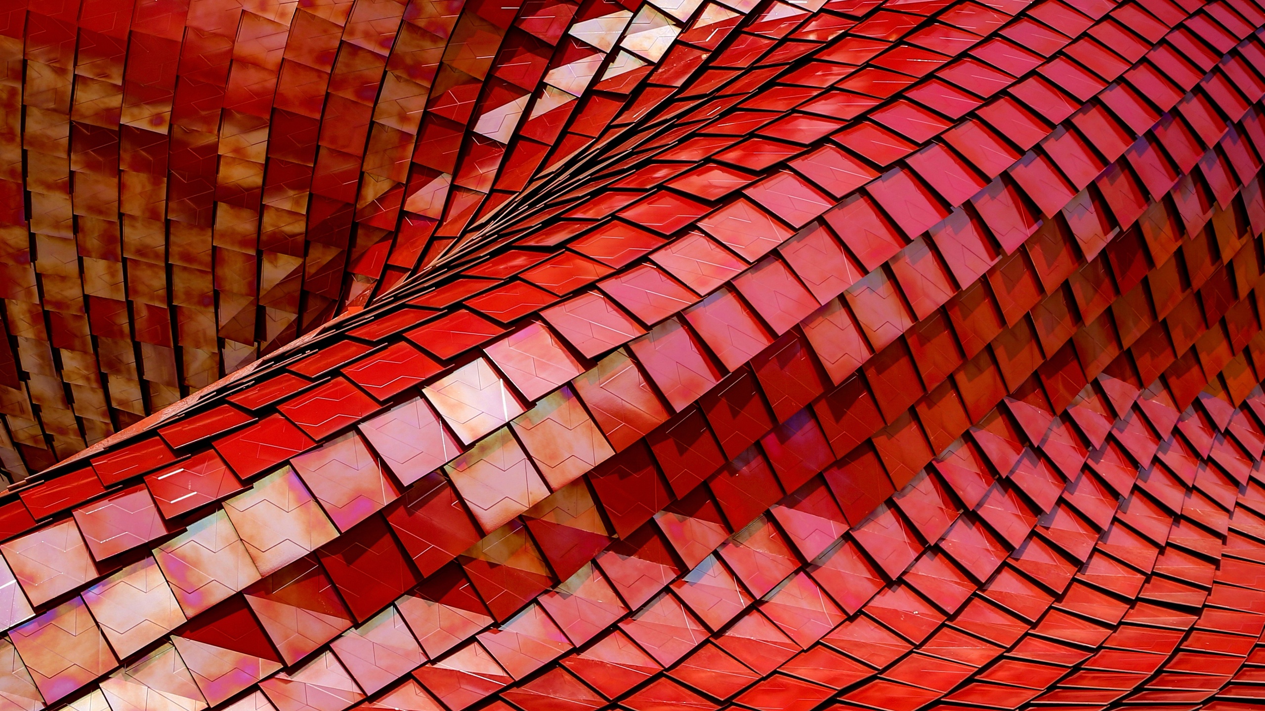 Red Roof Wallpaper 4K, Tiles, Modern architecture, Pattern
