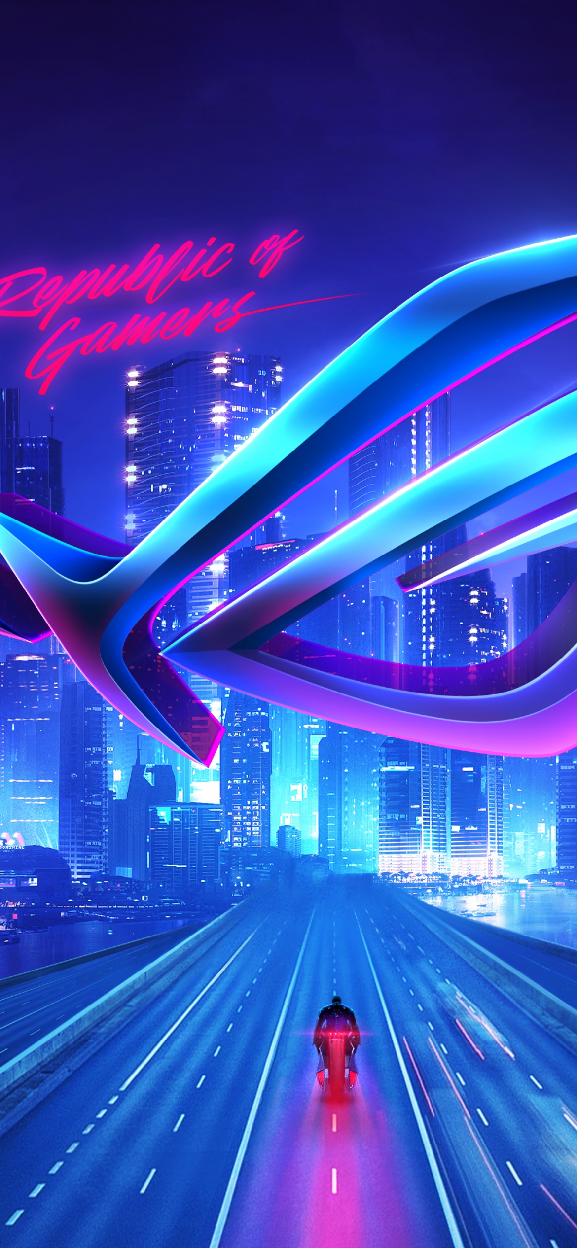 Republic of Gamers Wallpaper 4K, ASUS ROG, Cityscape, Neon, Technology