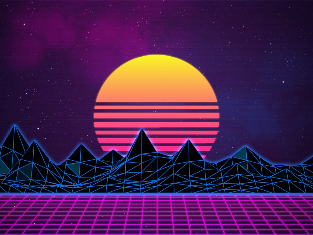 Retrowave Wallpaper 4K, Synthwave, Vaporwave, Digital Art