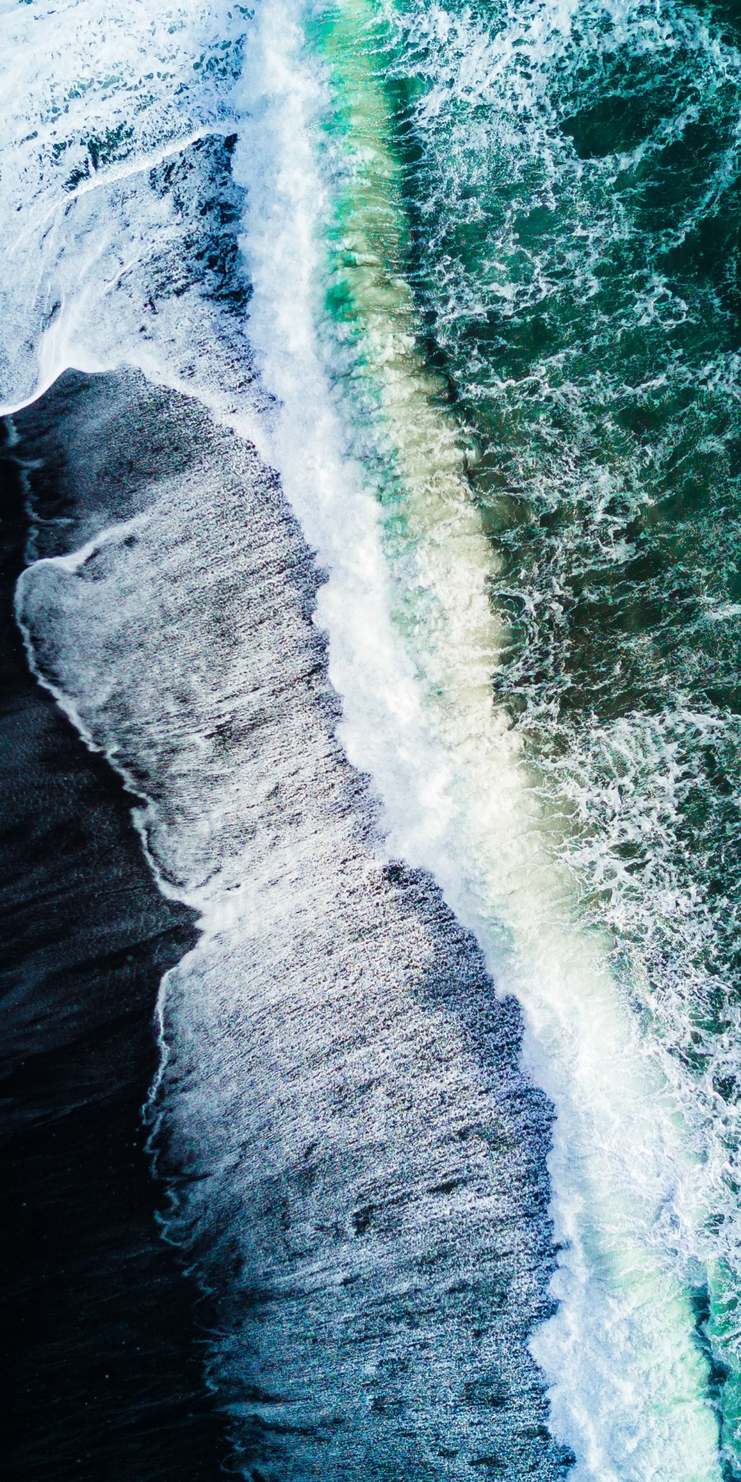 Reynisfjara Black Sand Beach Wallpaper 4K, Waves, Aerial
