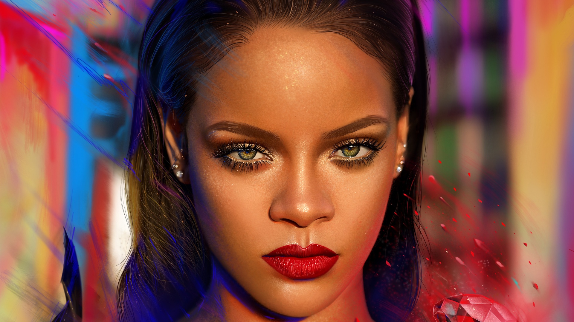 Rihanna Wallpaper 4K, Illustration, Barbadian singer