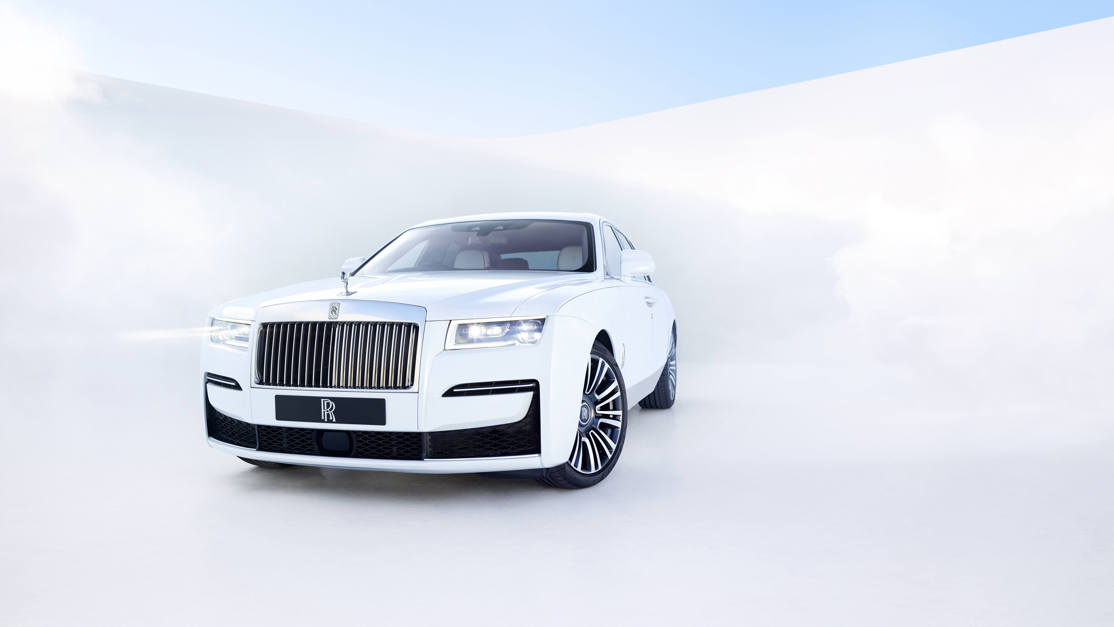 Rolls-Royce Ghost Wallpaper 4K, 2020, White background, Cars, #2554
