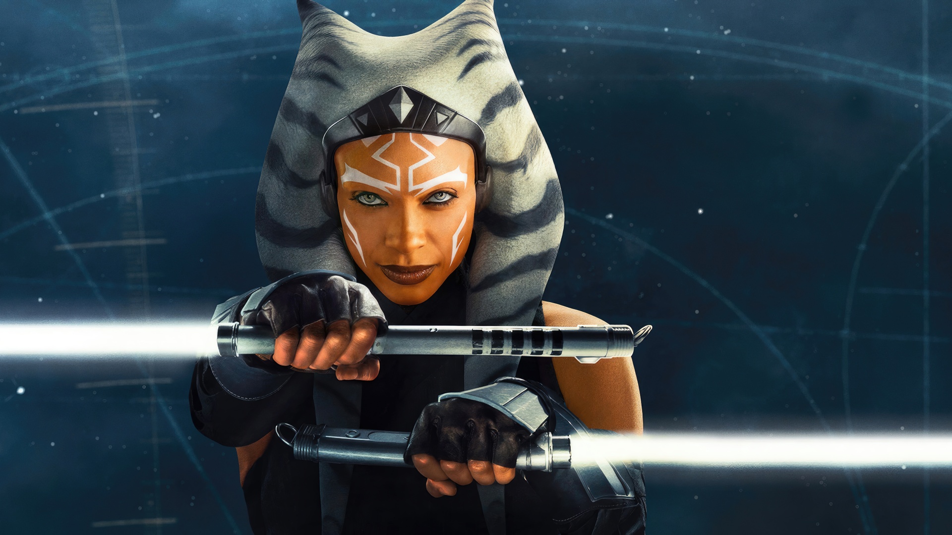 Rosario Dawson as Ahsoka Tano Ultrawide 4K Wallpaper