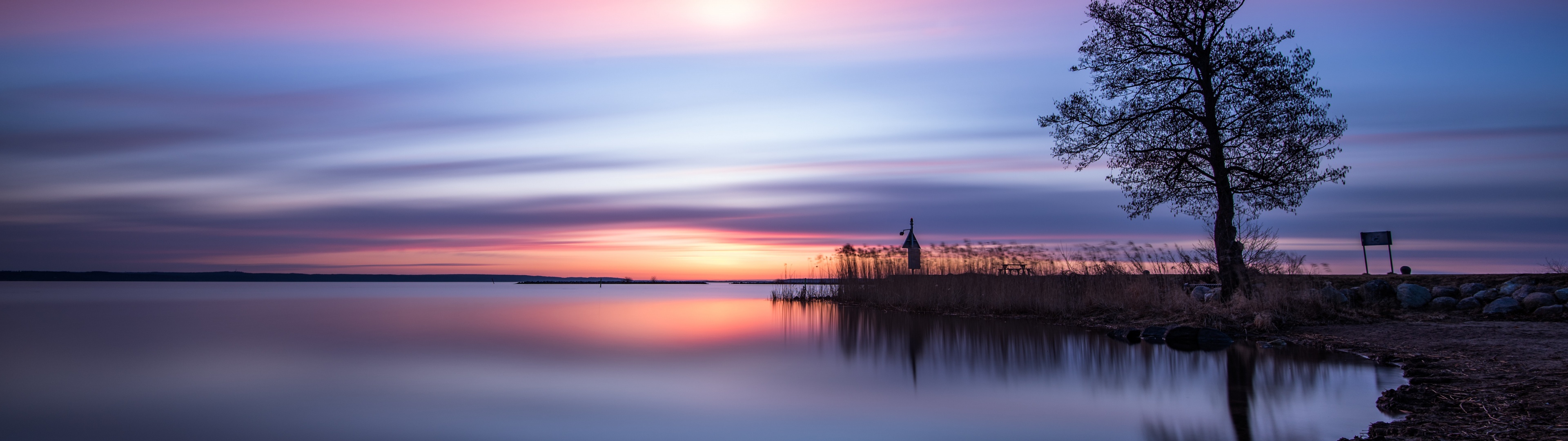 Roxen Lake Wallpaper 4K, Sweden, Sunrise, Morning