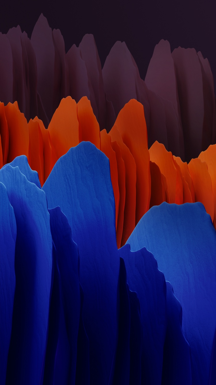 Samsung Galaxy Tab S7 Wallpaper 4K, Orange, Blue, Dark, Abstract, #2274