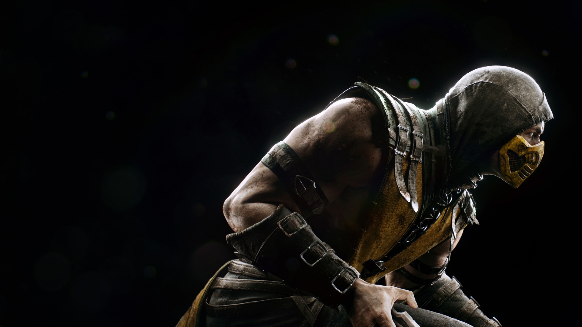 Scorpion Wallpaper 4K, Mortal Kombat X, Black background