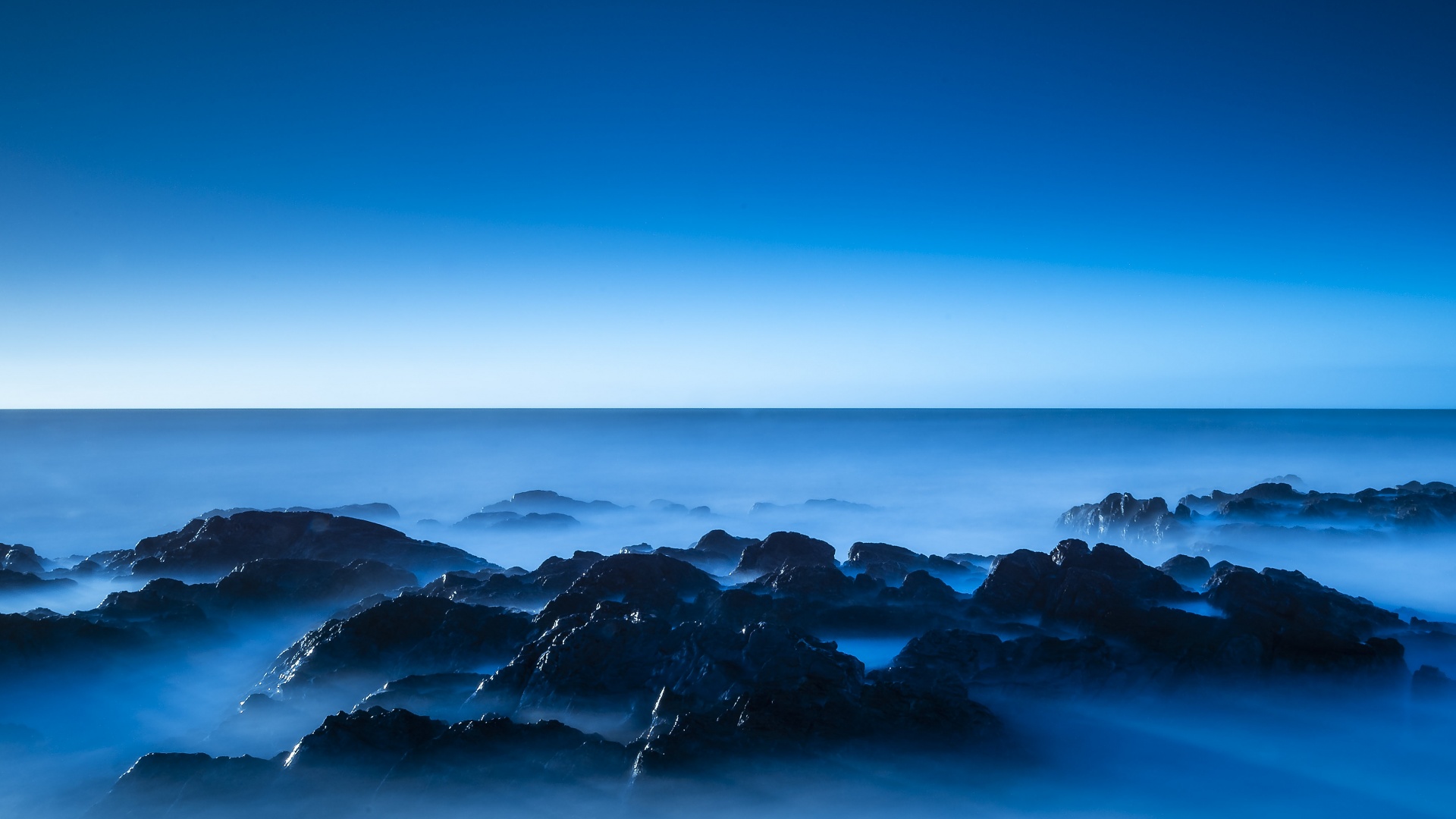 Seascape 4K Wallpaper, Blue, Horizon, Clear sky, Ocean