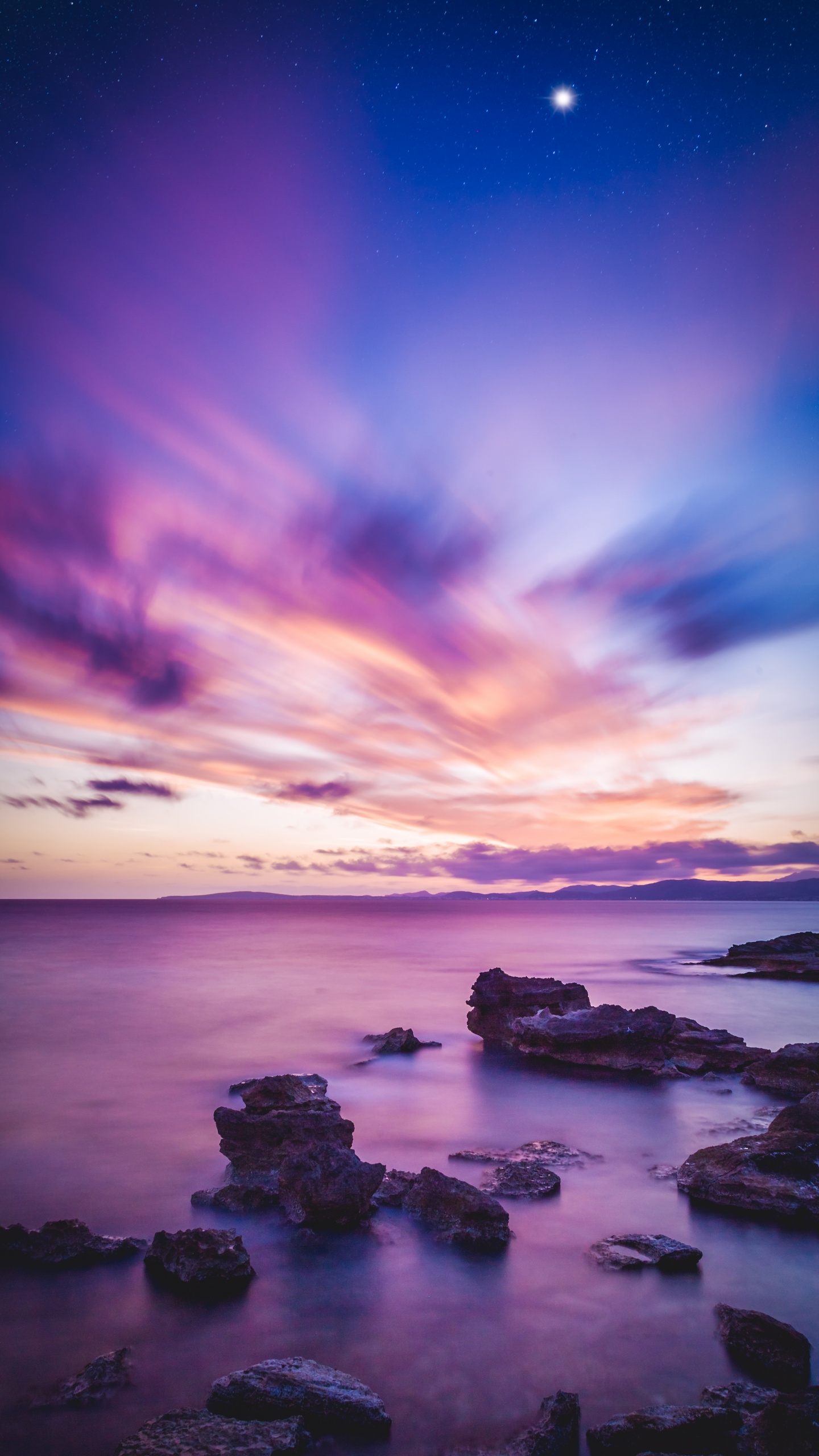 Download Beautiful Beach And Purple Sky Sunset Wallpaper  Wallpaperscom