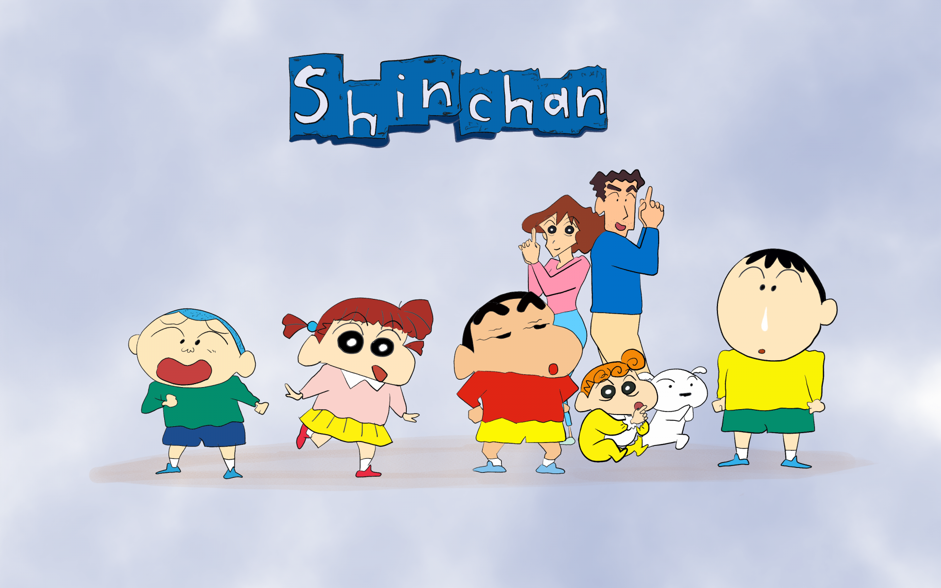 Download Crayon Shin Chan Family In Picnic Wallpaper  Wallpaperscom