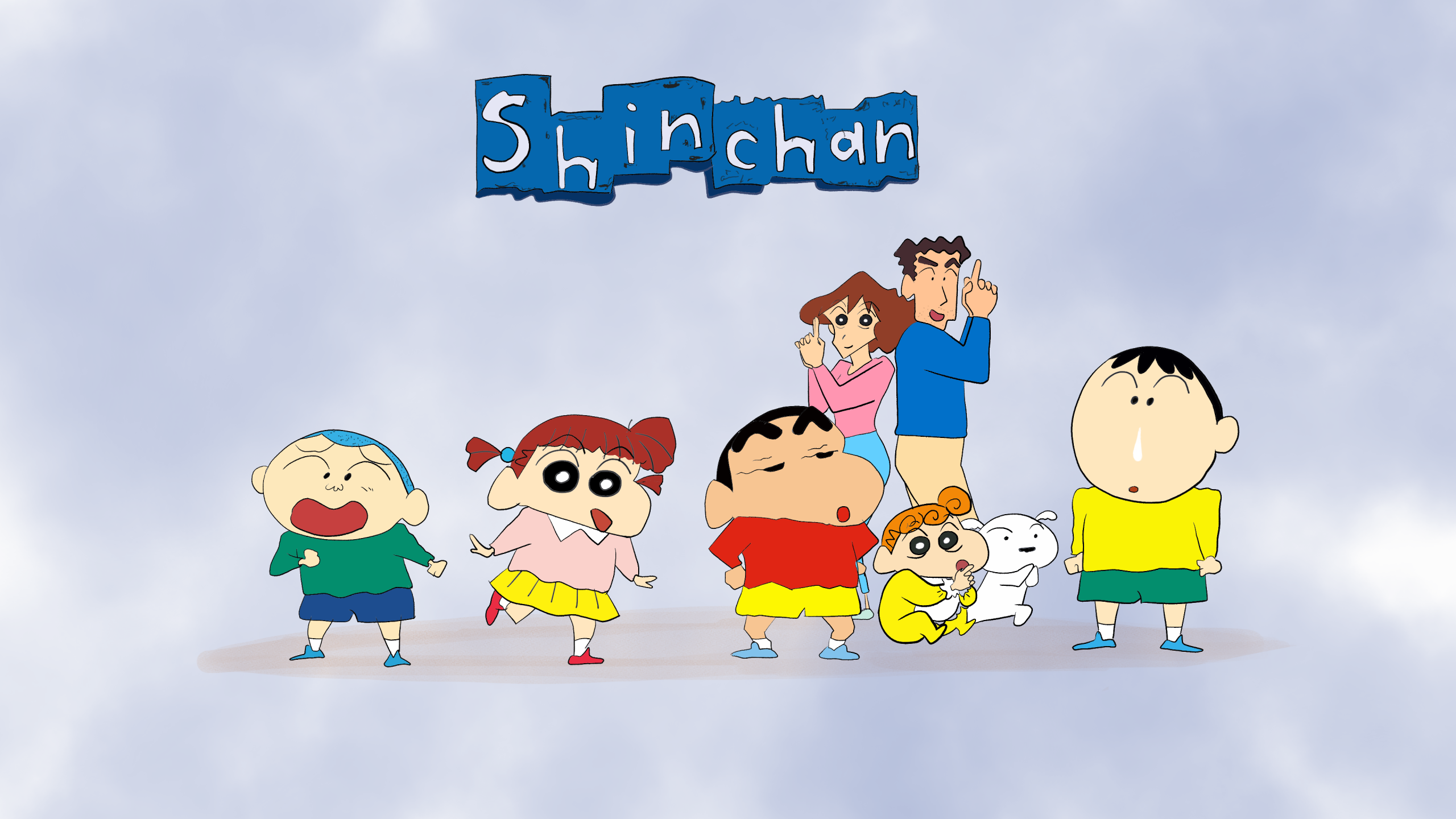 Shinchan Nohara Wallpaper 4K, Shiro, TV series, Shin-chan
