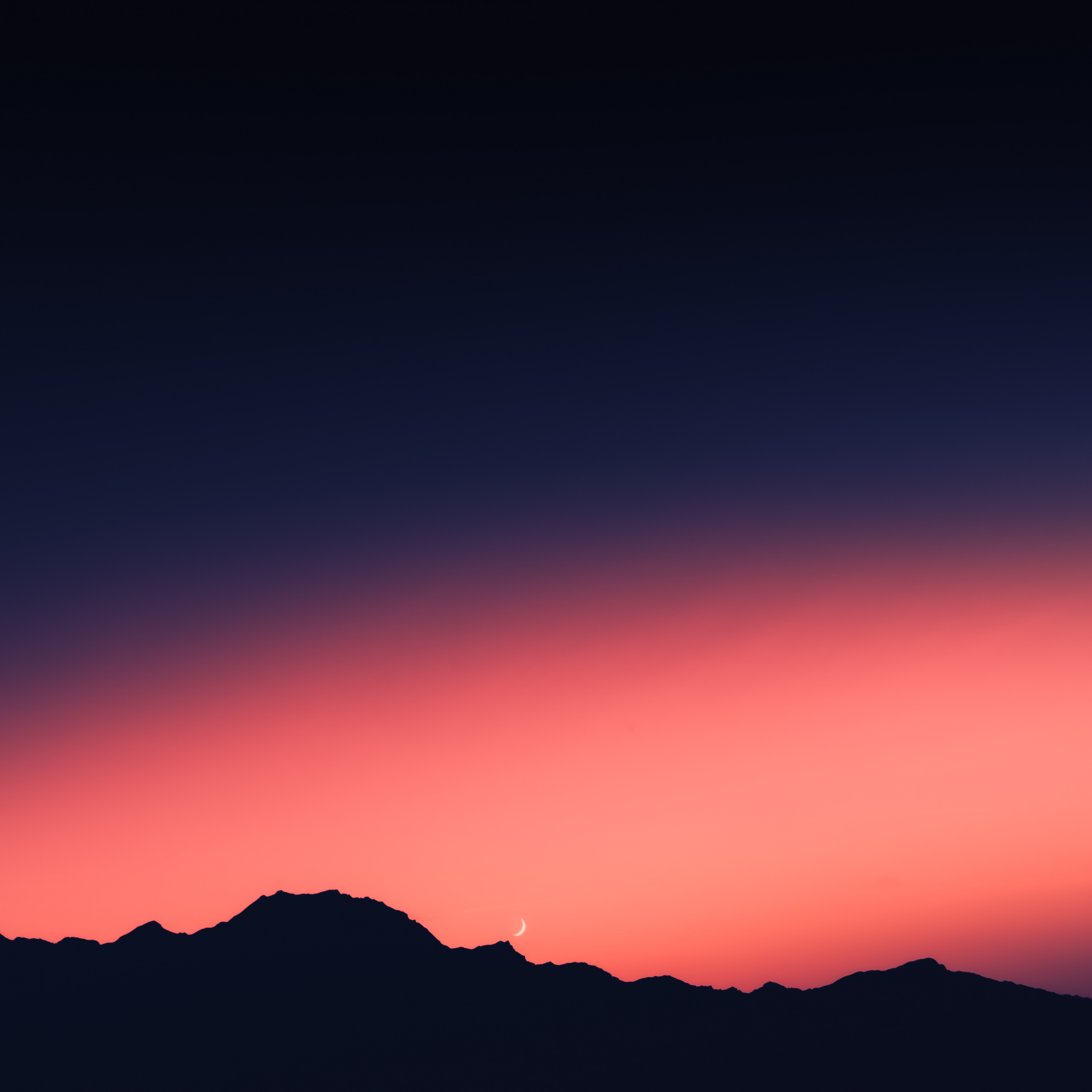 Silhouette Mountain Wallpaper 4k Sunset Orange Sky Mountain Range