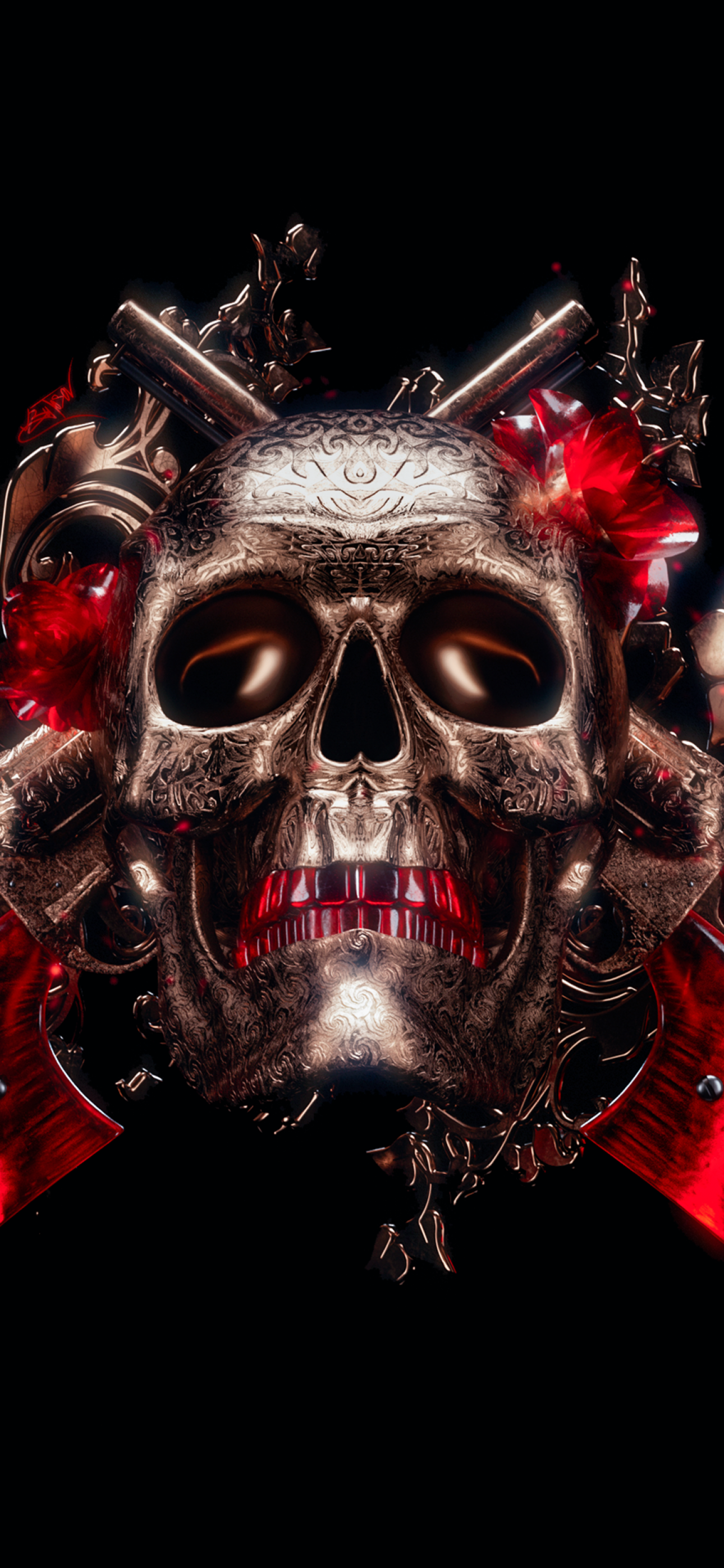 Skull Wallpaper 4K, 3D, Black background, Graphics CGI, #926